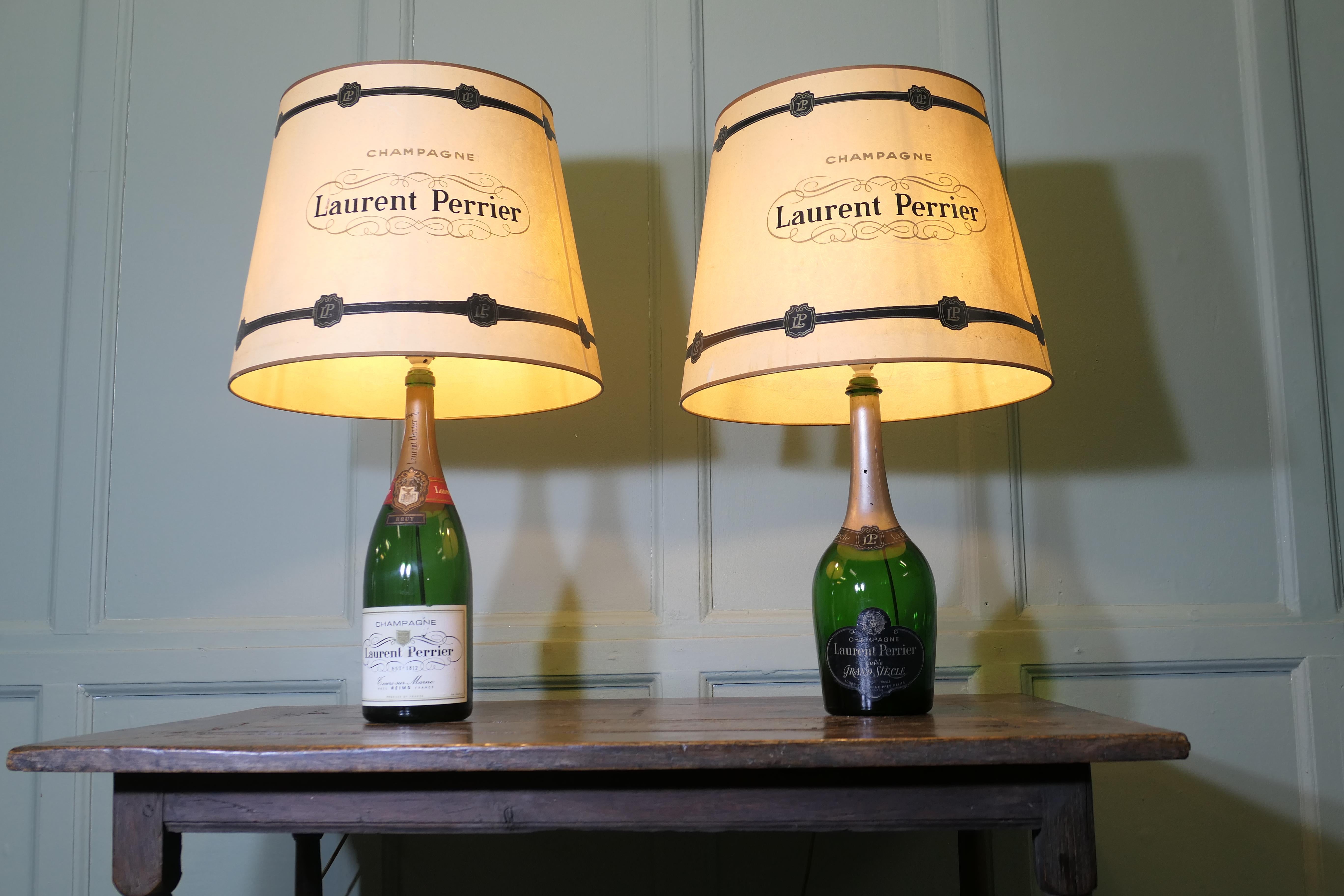 Mid-Century Modern 2 Laurent Perrier Exhibition Advertising Table Lamps For Sale