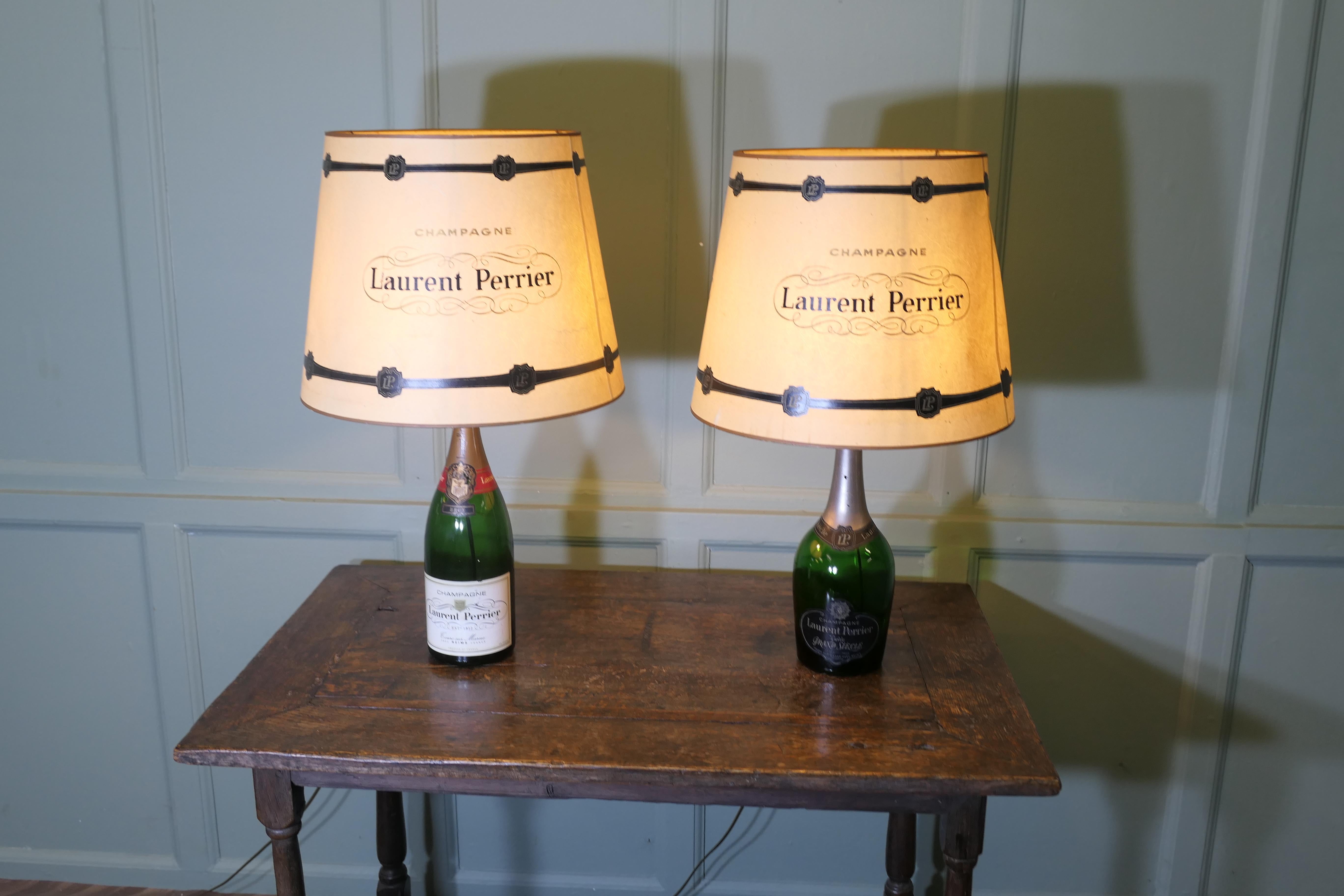 2 Laurent Perrier Exhibition Advertising Table Lamps In Good Condition For Sale In Godshill, Isle of Wight