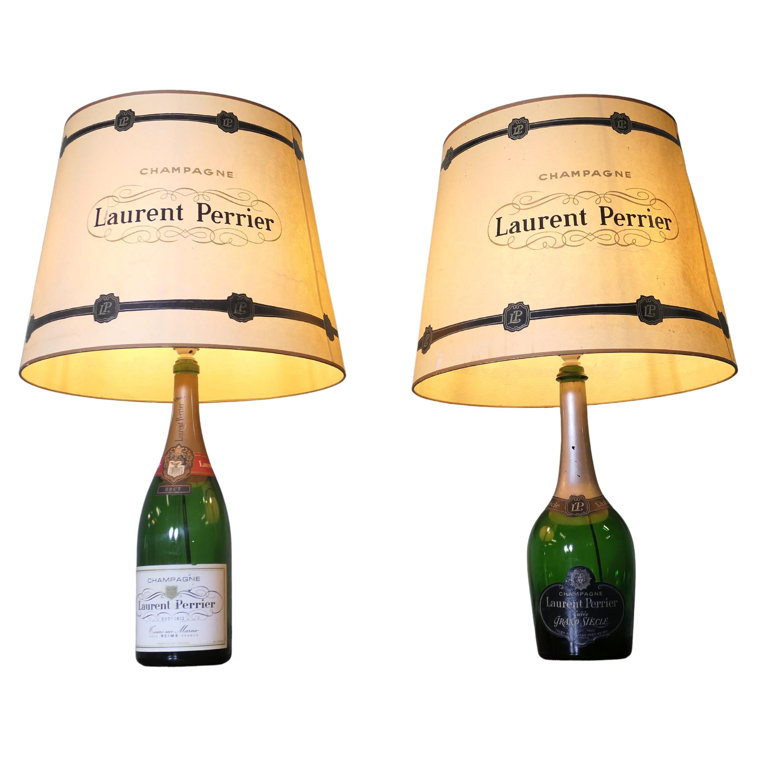 2 Laurent Perrier Exhibition Advertising Table Lamps For Sale