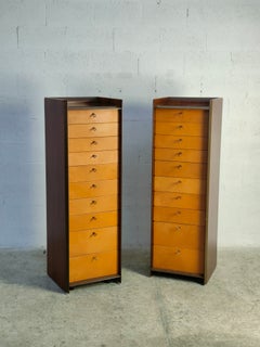 2 Cómodas Artona de cuero y nogal de Afra & Tobia Scarpa para Maxalto