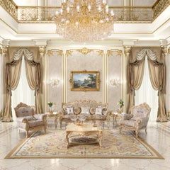2 Lights Wall Sconce in 24kt Plated Finish with Crystal Pendants by Modenese