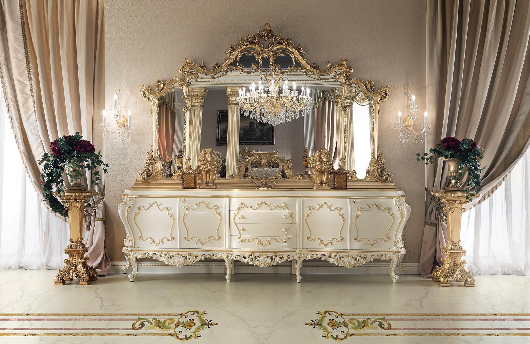 Vittoriano Applique a 2 luci con finitura placcata 24kt e pendenti in cristallo di Modenese in vendita