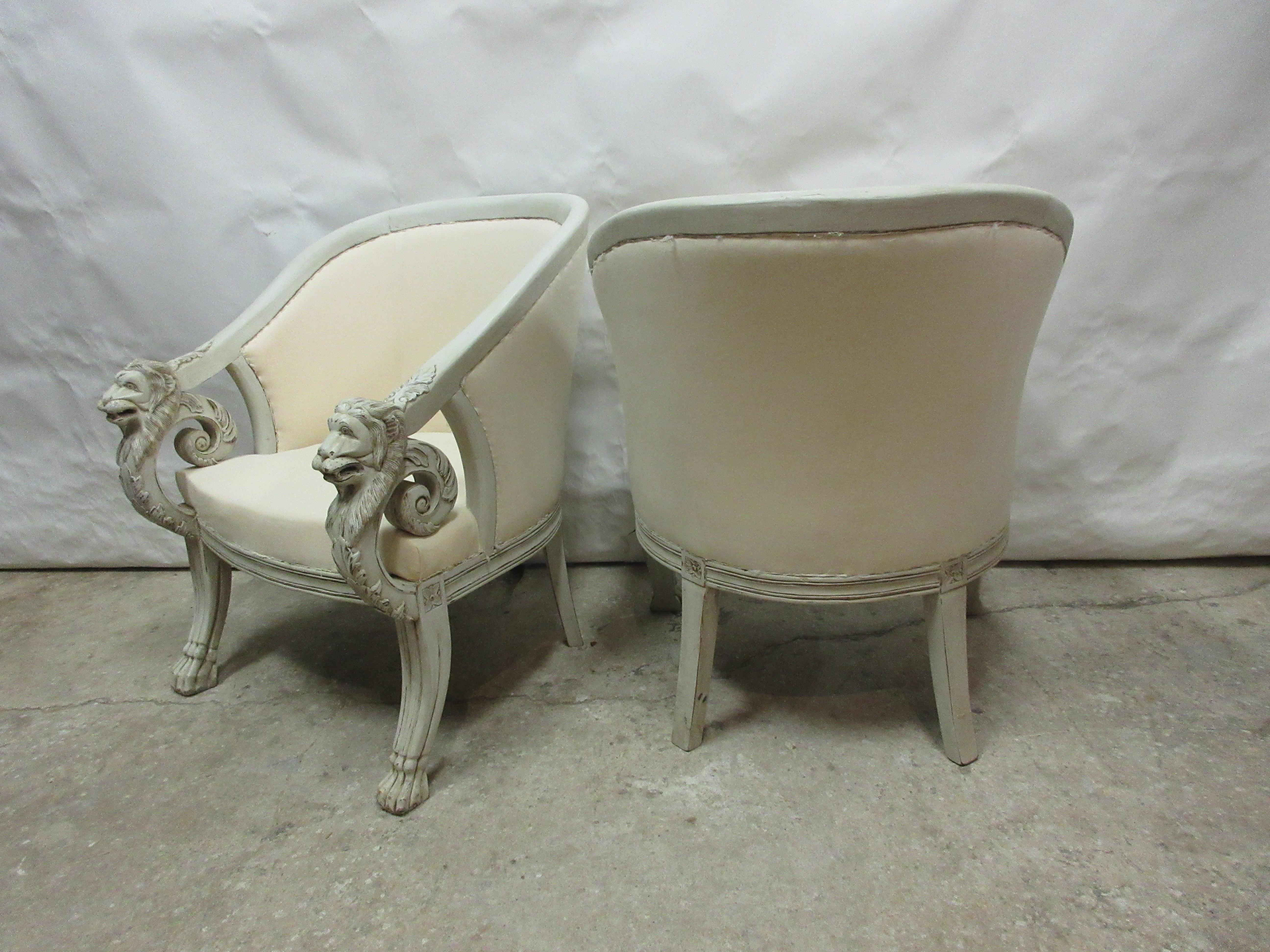 Mid-20th Century 2 Lions Head Berger Chairs For Sale