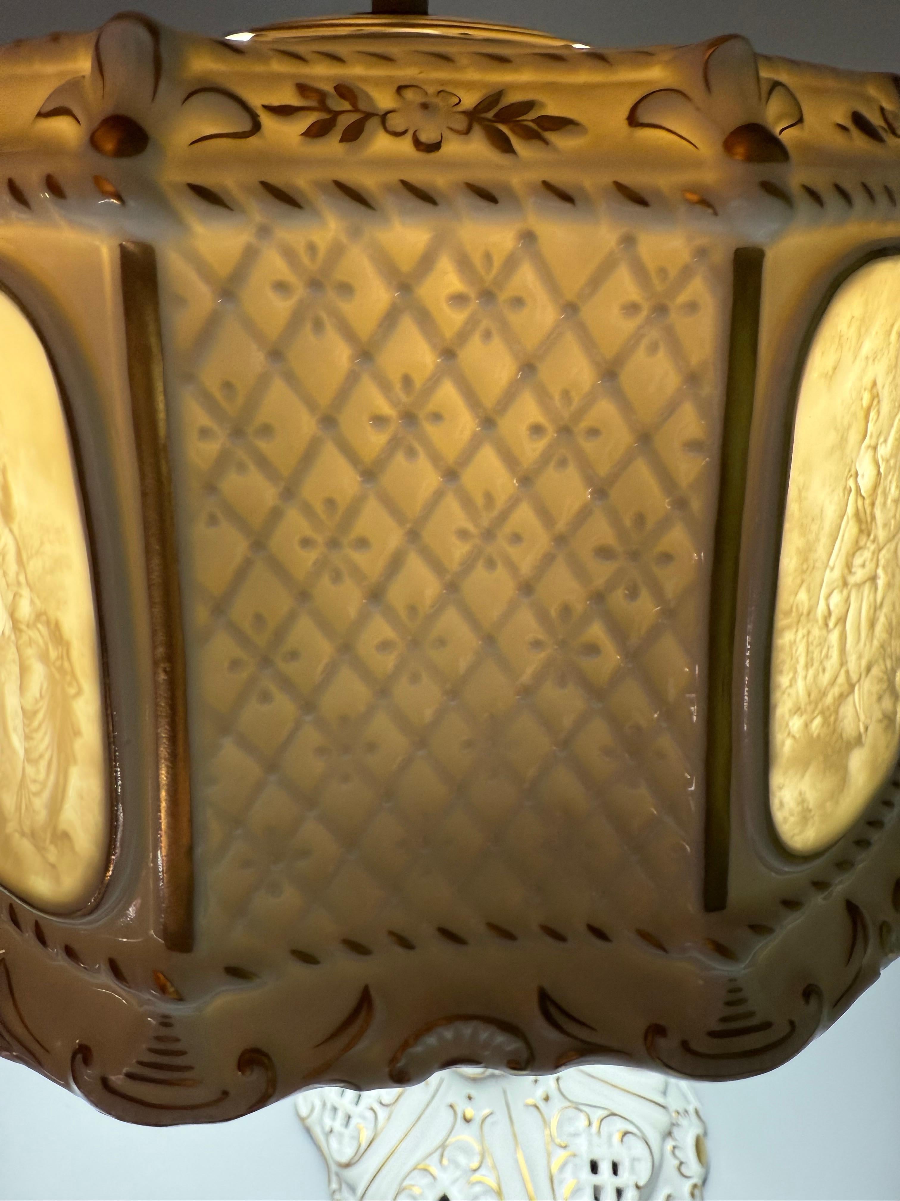 2 Lithophan-Porzellanlampen Schierholz, PMP, Plaue, 1970er Jahre im Angebot 7