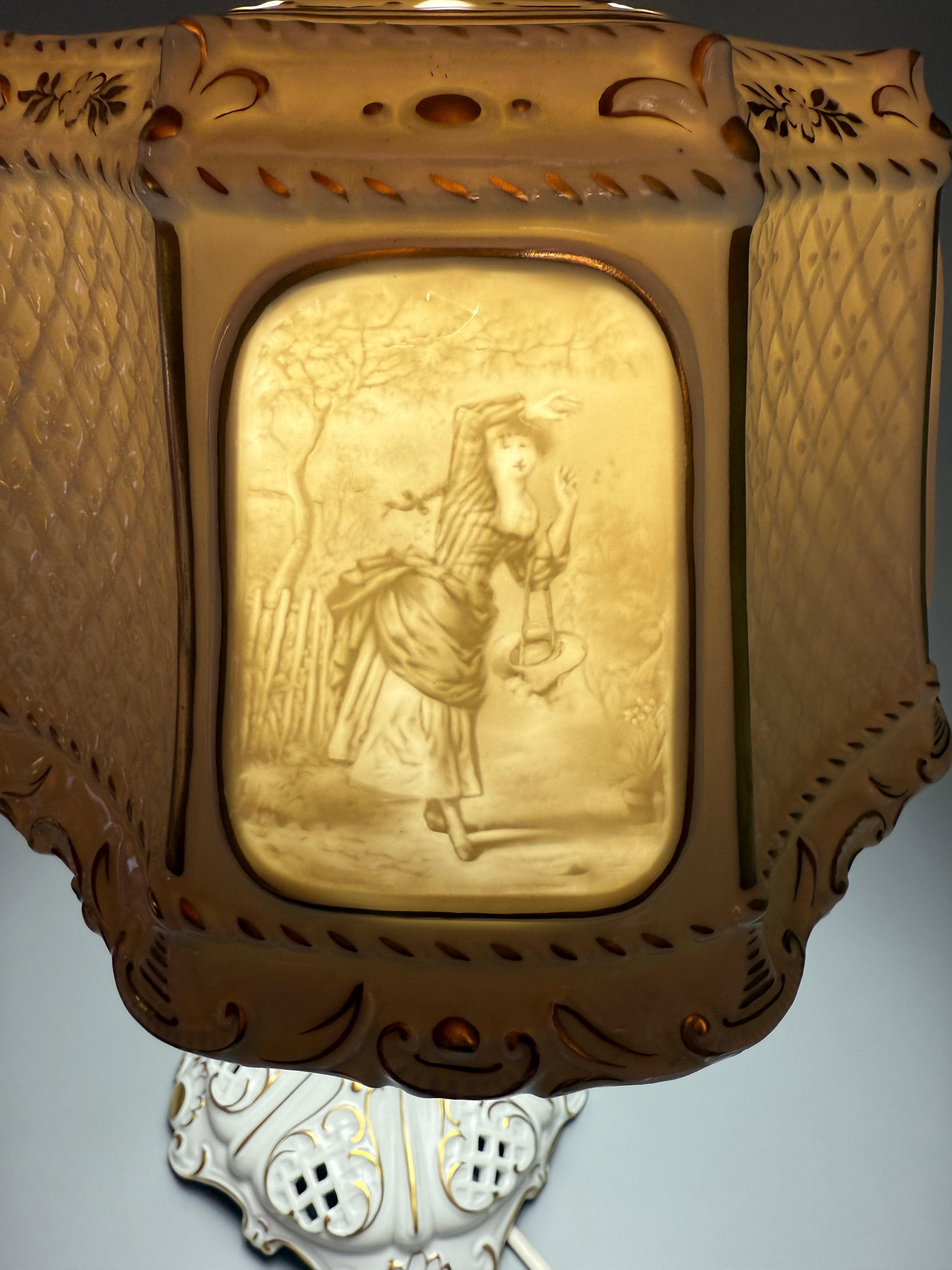 2 Lithophan-Porzellanlampen Schierholz, PMP, Plaue, 1970er Jahre (Ende des 20. Jahrhunderts) im Angebot