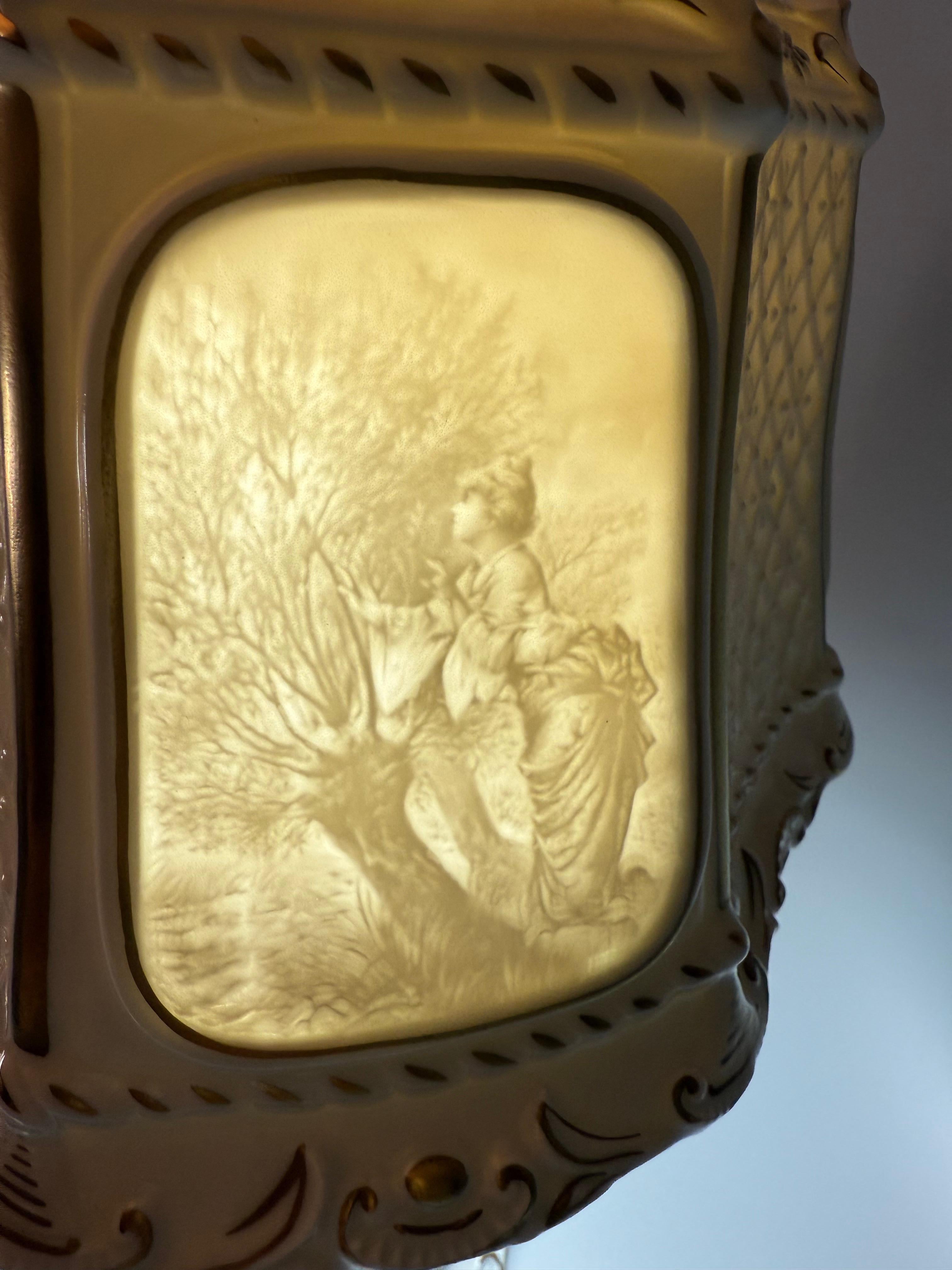 2 Lithophan-Porzellanlampen Schierholz, PMP, Plaue, 1970er Jahre im Angebot 1