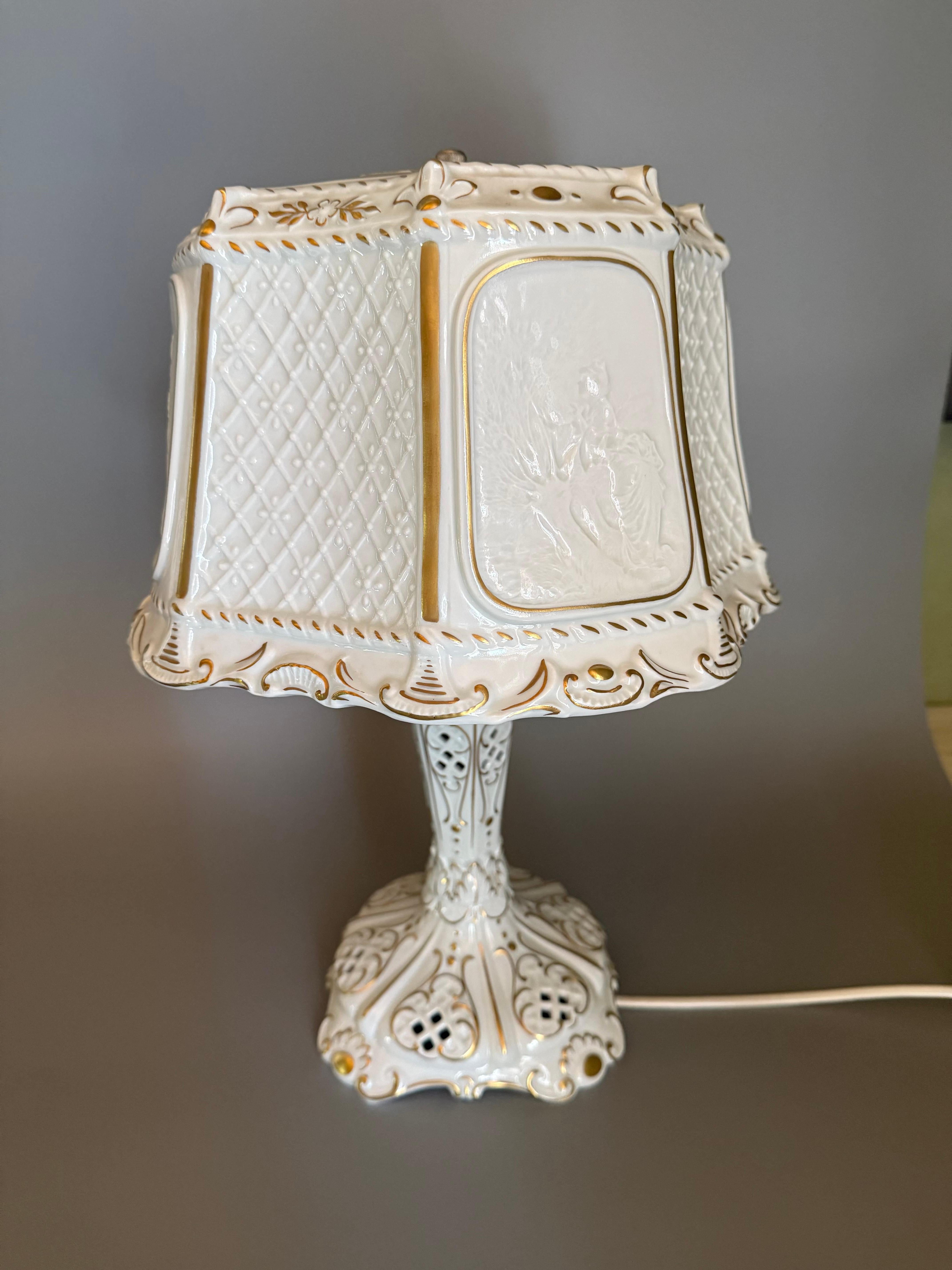 2 Lithophan-Porzellanlampen Schierholz, PMP, Plaue, 1970er Jahre im Angebot 2