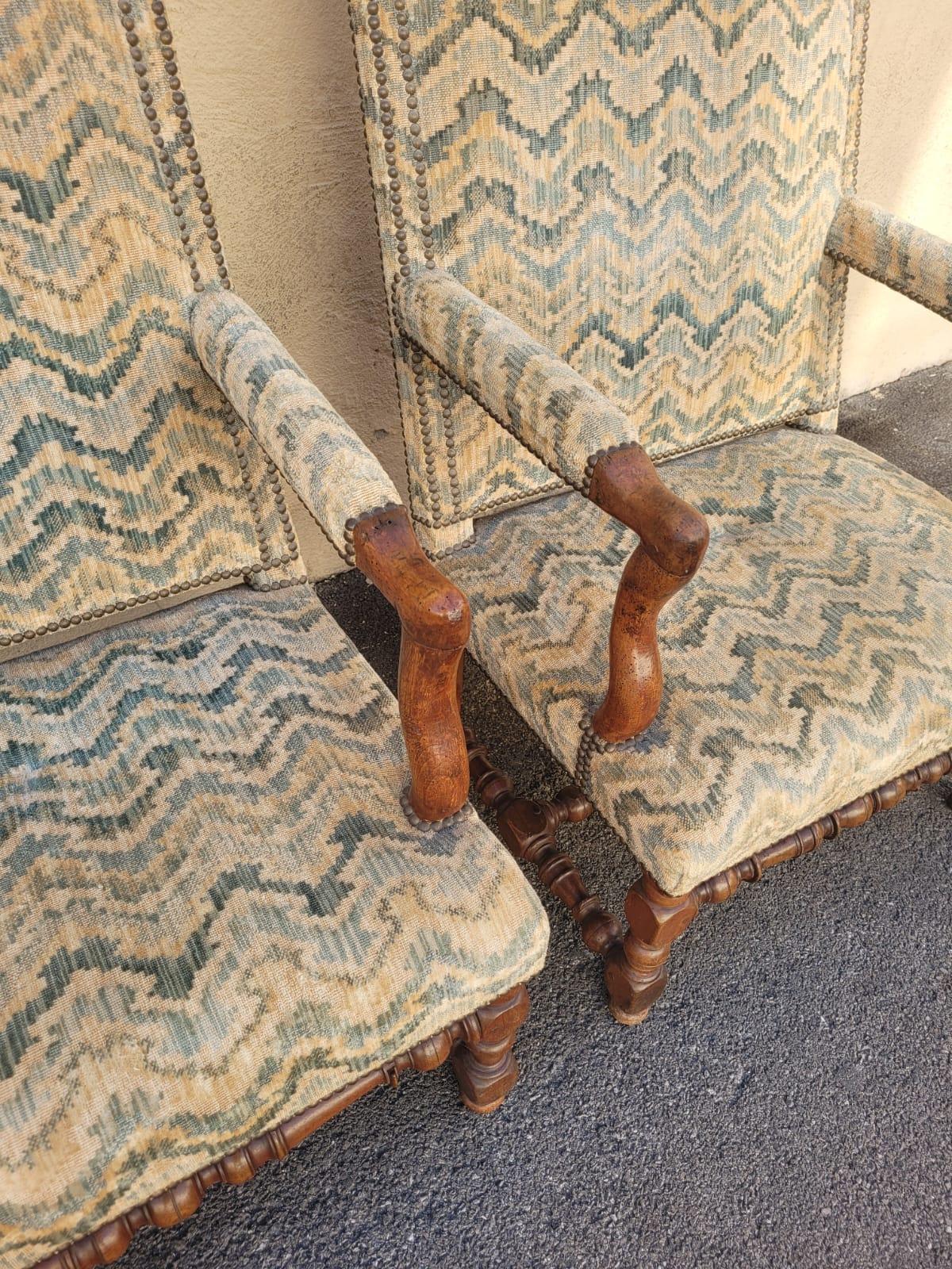 2 Poltrone d'epoca Luigi XIII con arazzo In condizioni buone in vendita a MARSEILLE, FR