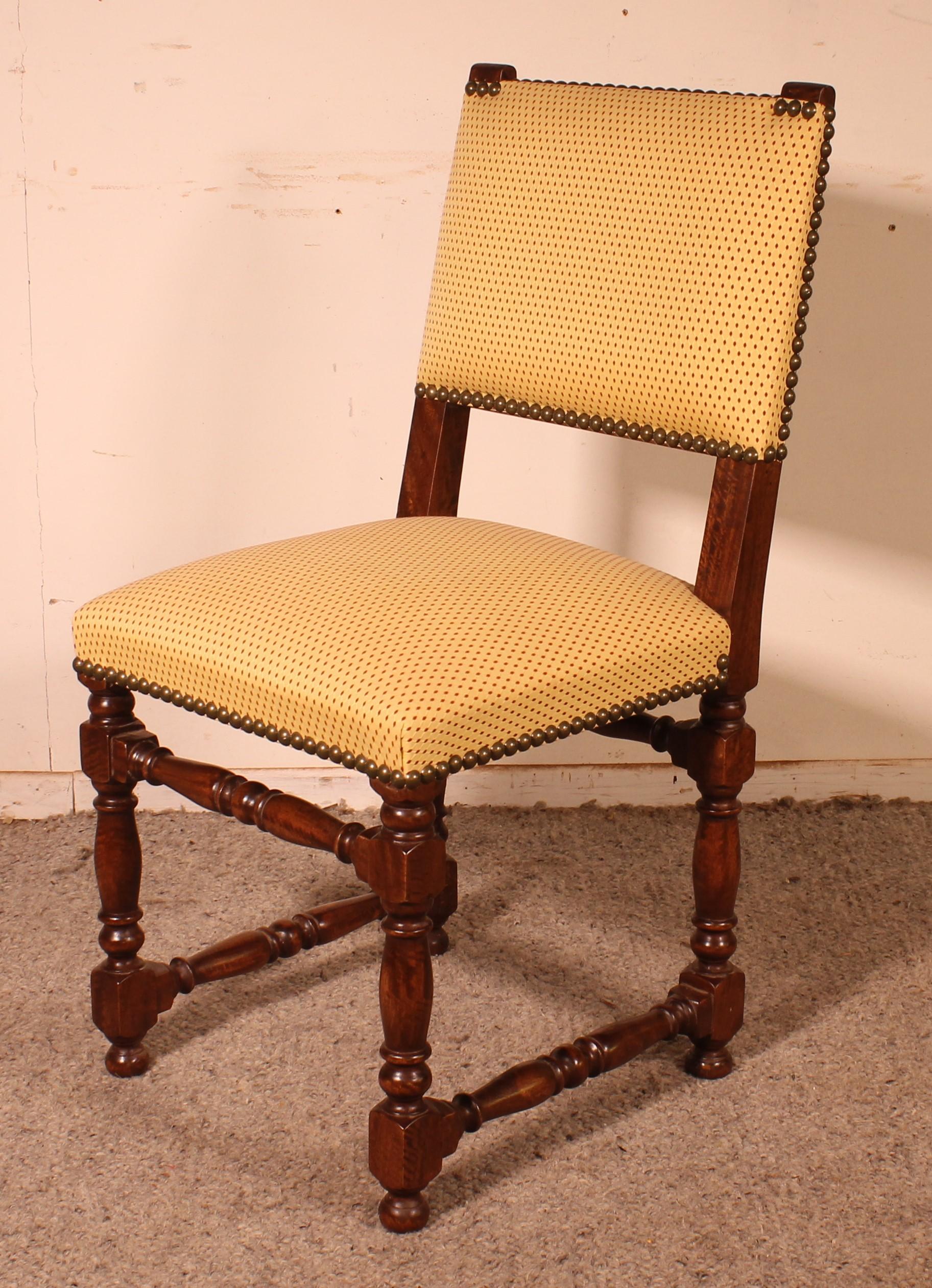 2 Louis XIII Style Chairs in Walnut For Sale 6