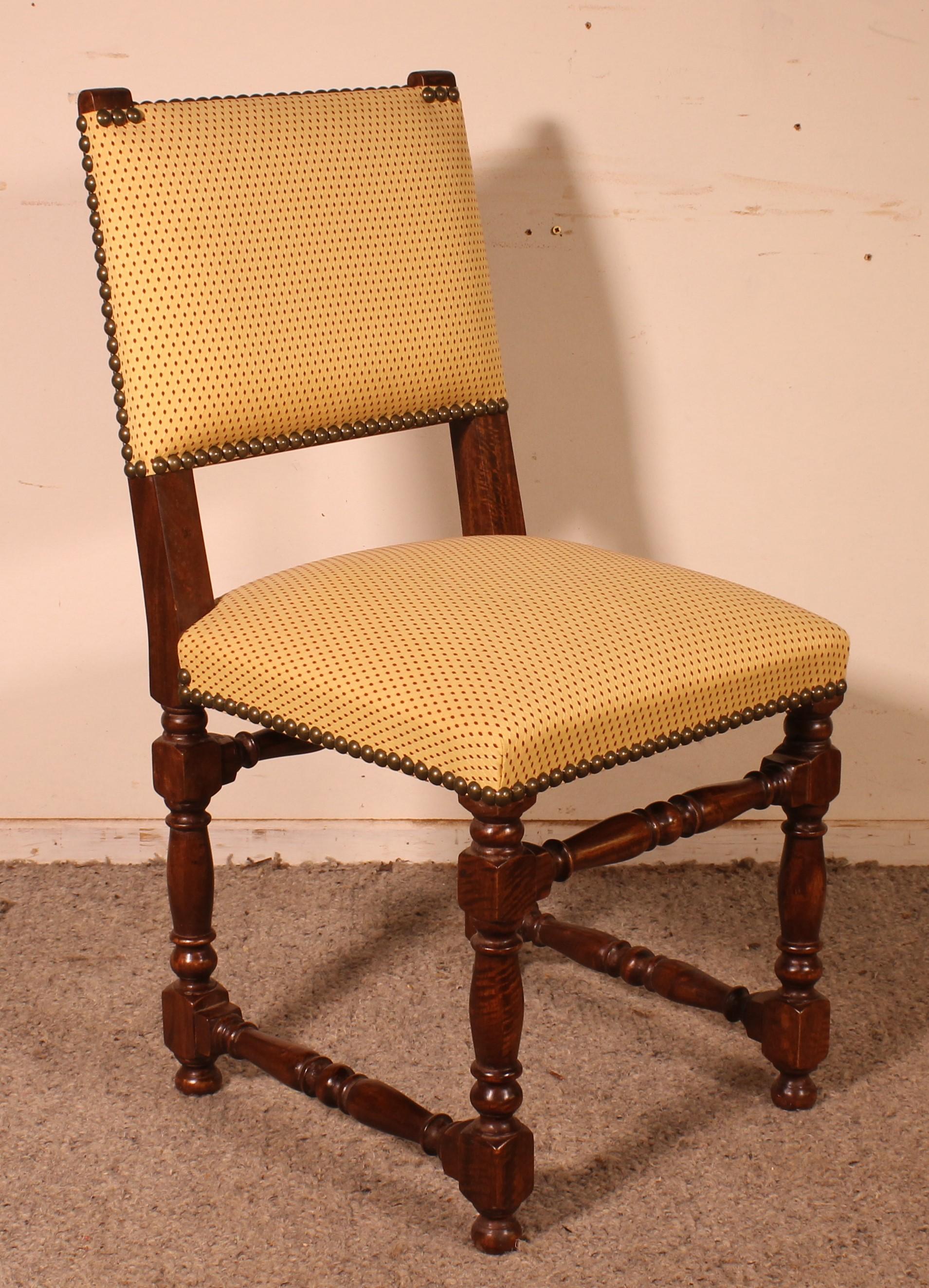 2 Louis XIII Style Chairs in Walnut For Sale 2