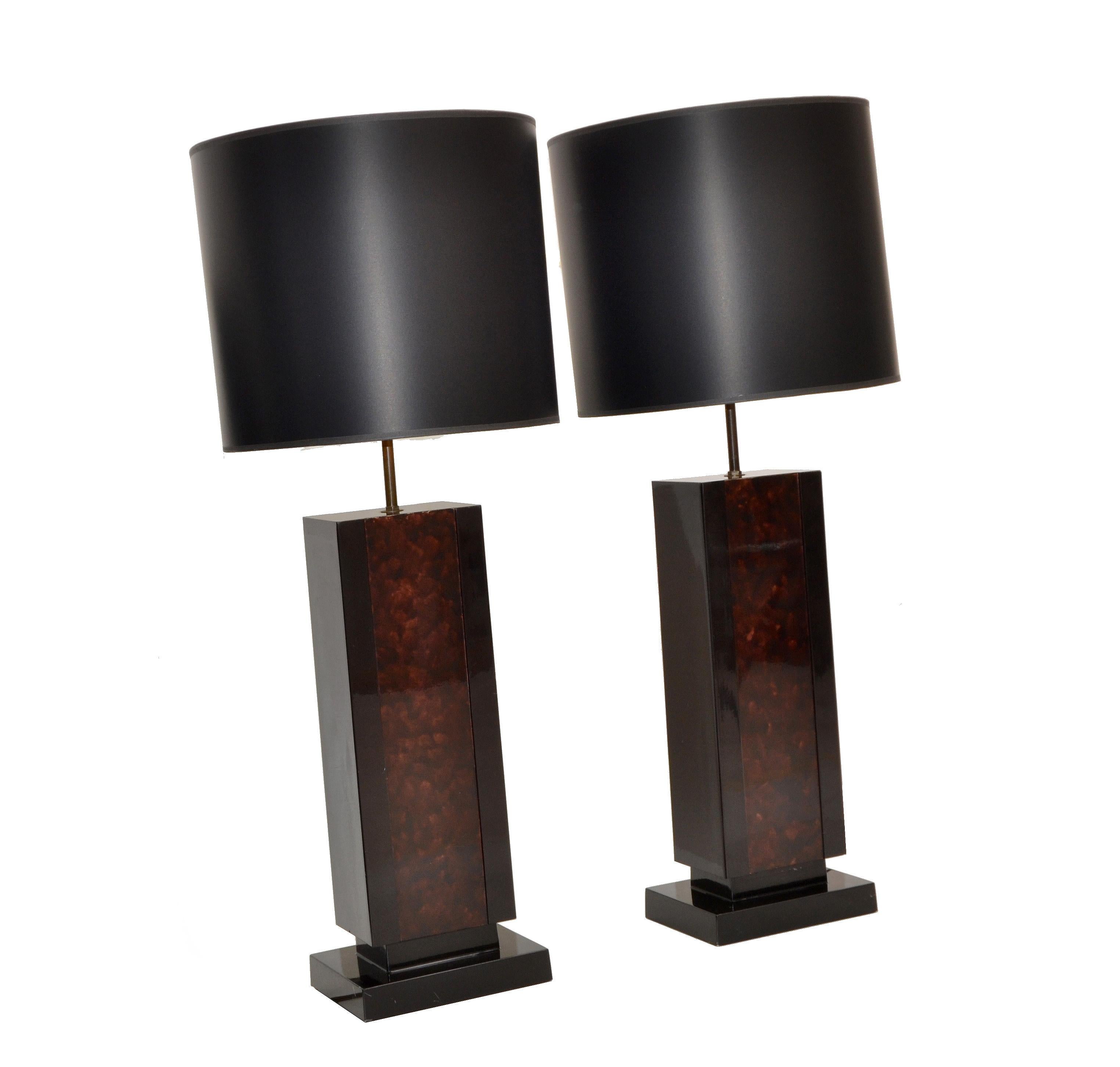 black and bronze table lamp