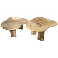 2  Couchtische aus Marmor, Jean Frederique Bourdier