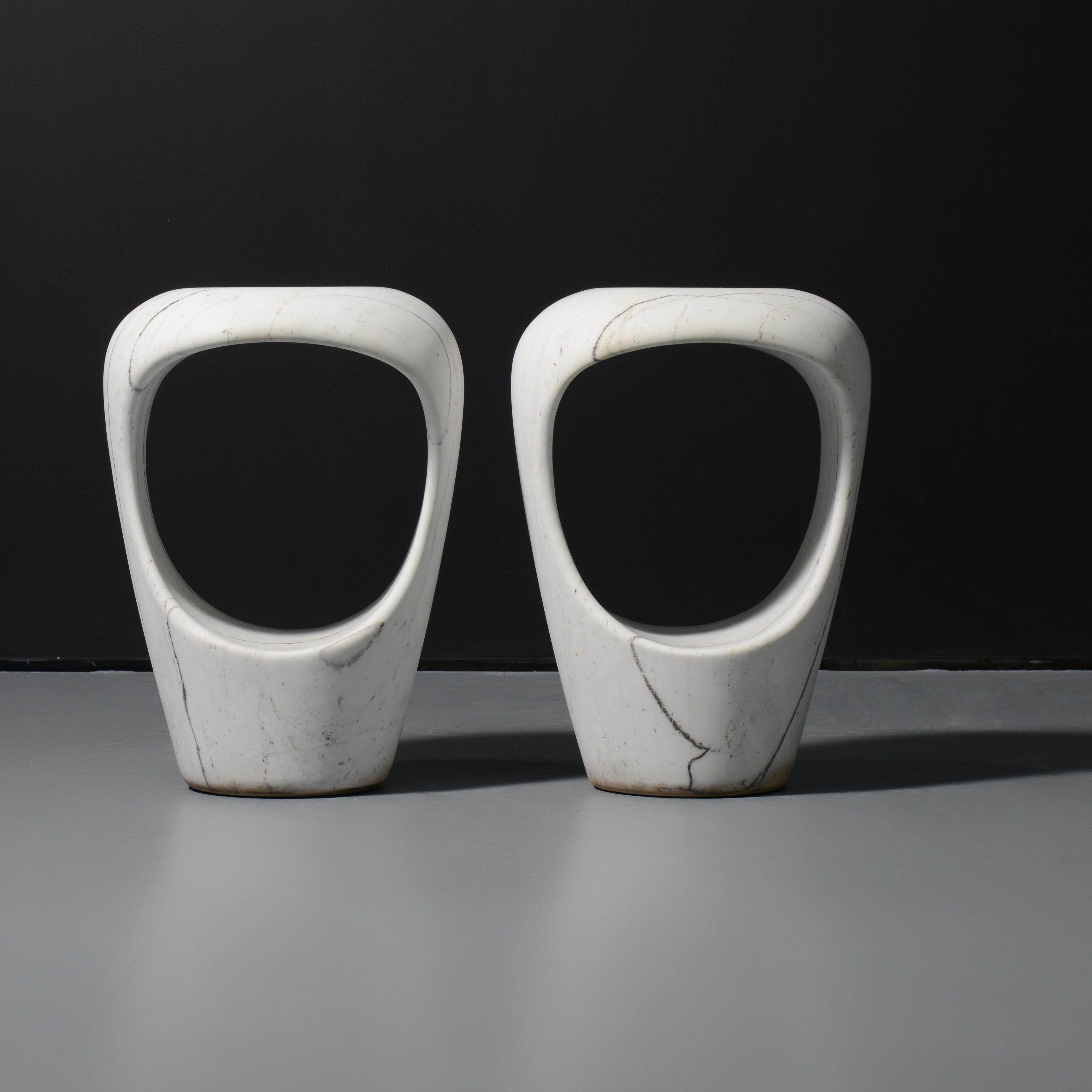 Modern 2 Marc Kurlander ADAM Marble Occasional Tables / Stools For Sale