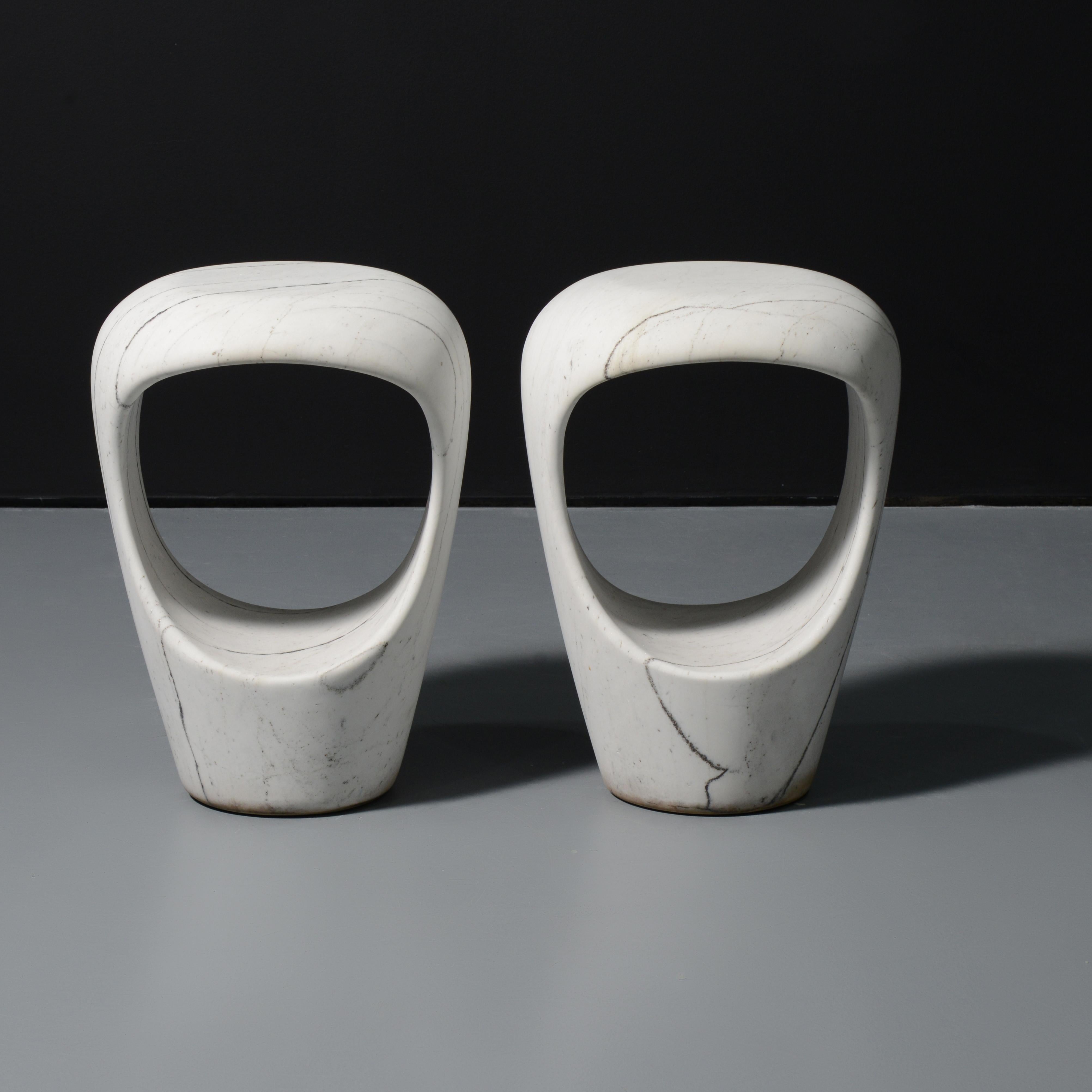 American 2 Marc Kurlander ADAM Marble Occasional Tables / Stools For Sale