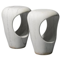 2 Marc Kurlander ADAM Marble Occasional Tables / Stools