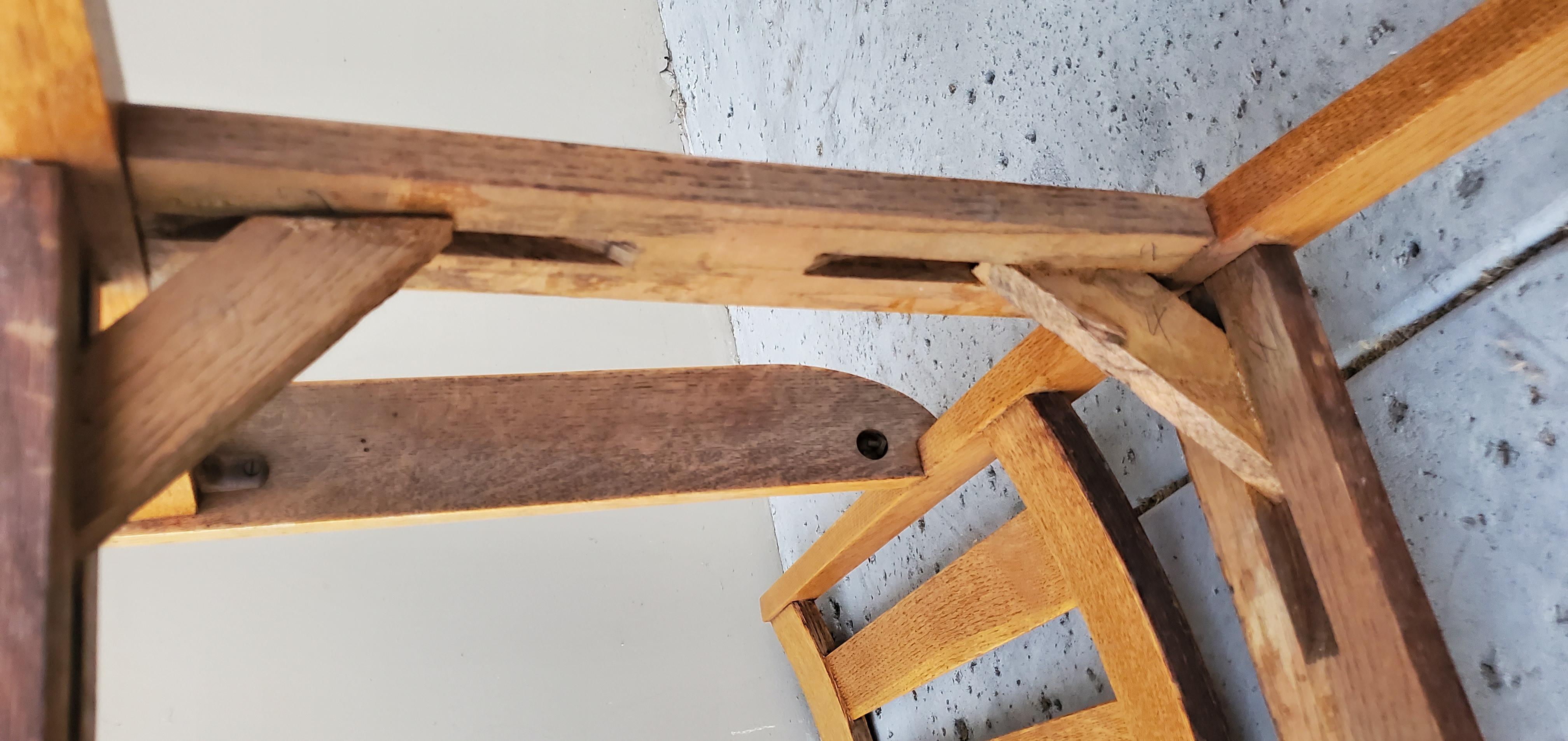 2 sillones a juego de roble aserrado de la Misión de 1910 y asiento de cuero desmontable en venta 13