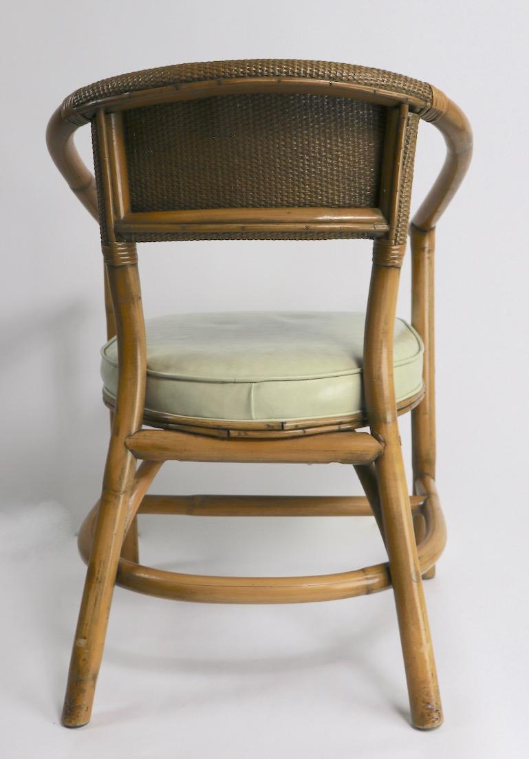 2 Matching Bamboo Arm Chairs Attributed to McGuire 1