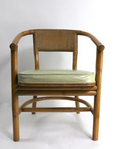 2 Matching Bamboo Arm Chairs Attributed to McGuire