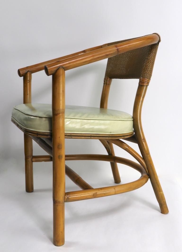 2 Matching Bamboo Arm Chairs Attributed to McGuire In Good Condition In New York, NY