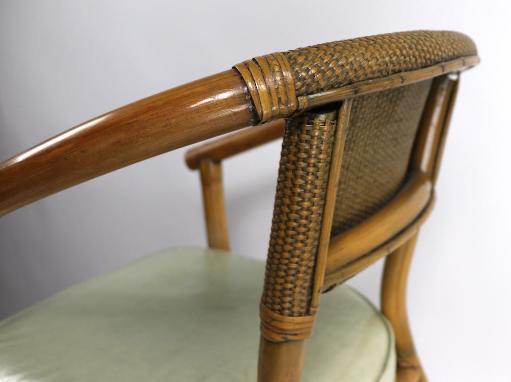 20th Century 2 Matching Bamboo Arm Chairs Attributed to McGuire