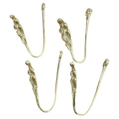2 Matching Pairs of French Brass Curtain Tie Backs     