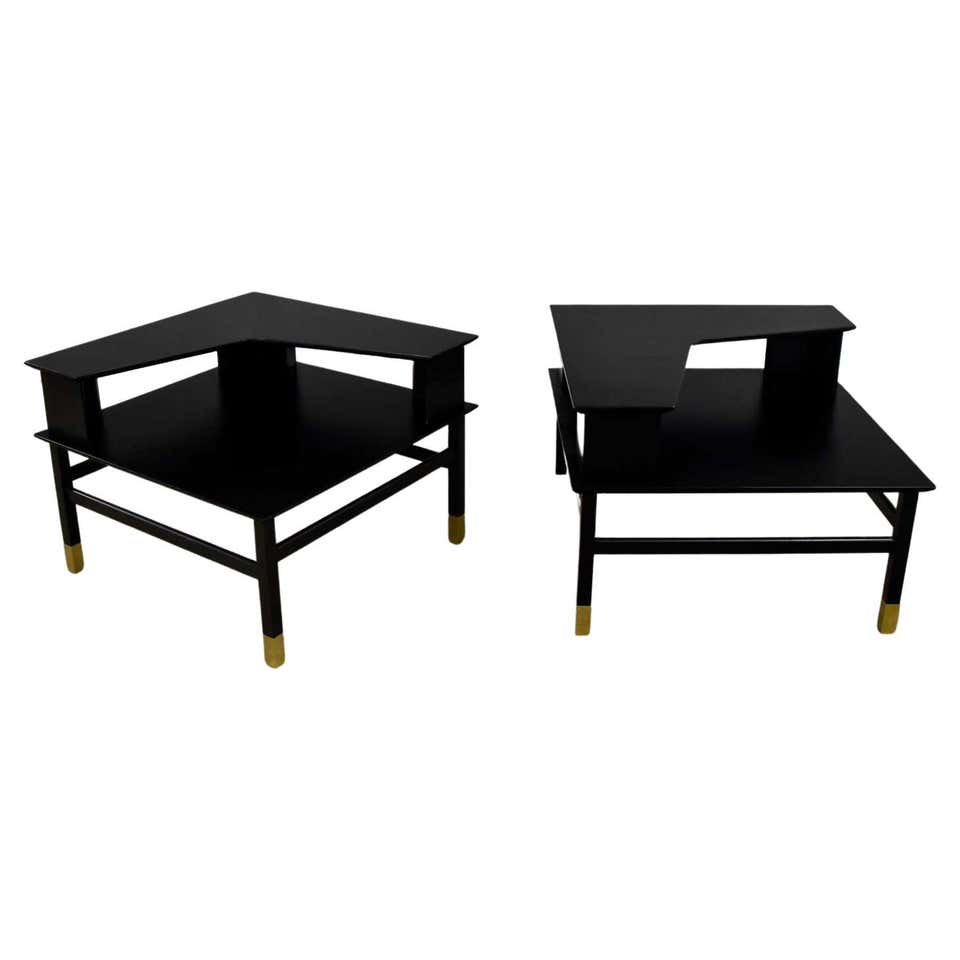 Midcentury Corner Two Tier Table by Founders For Sale at 1stDibs