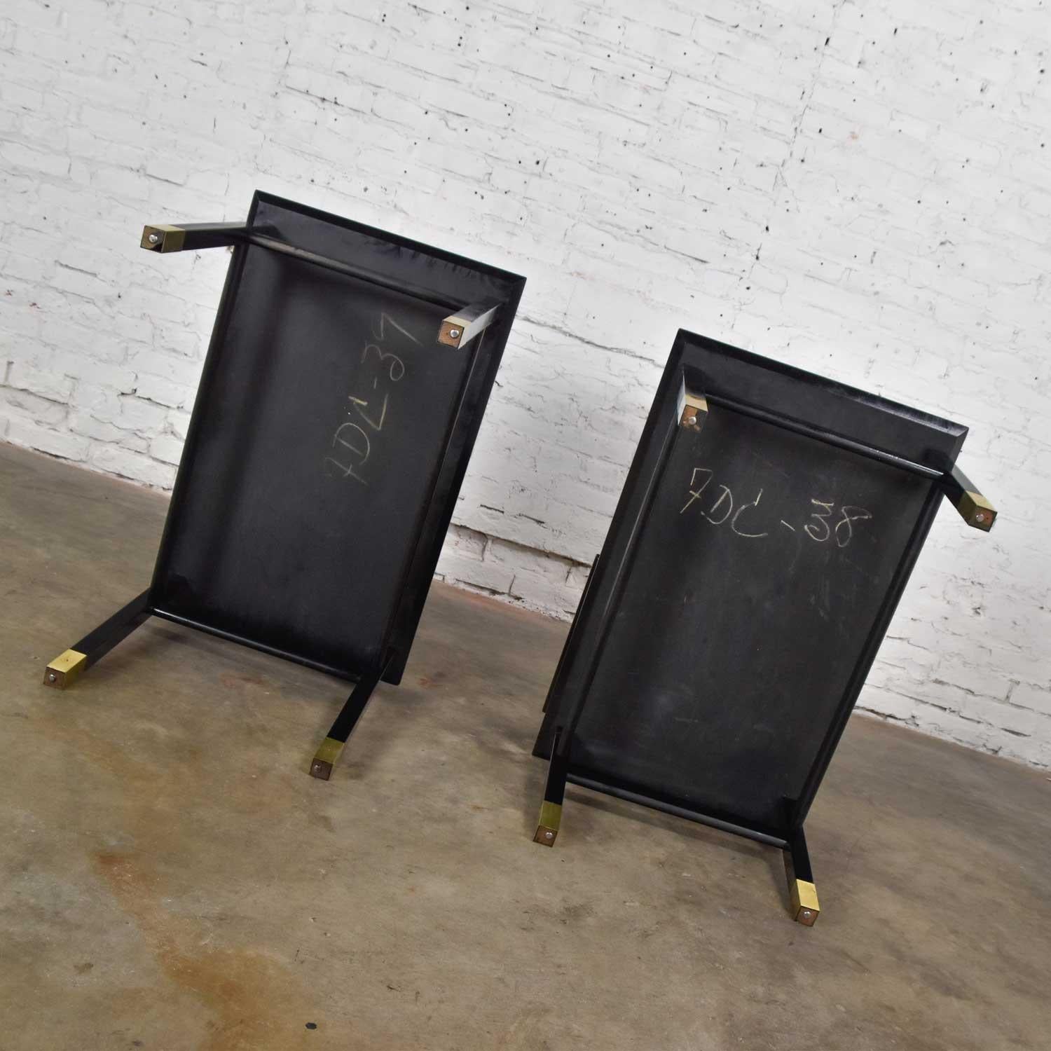 2 MCM Founders Furn Side Tables Black Brass Sabots Coronado Group Luther Draper 6