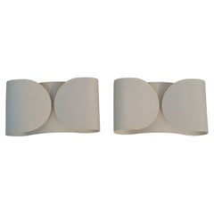 2 metal sconces Foglio model by Afra e Tobia Scarpa for Flos 60s, 70s