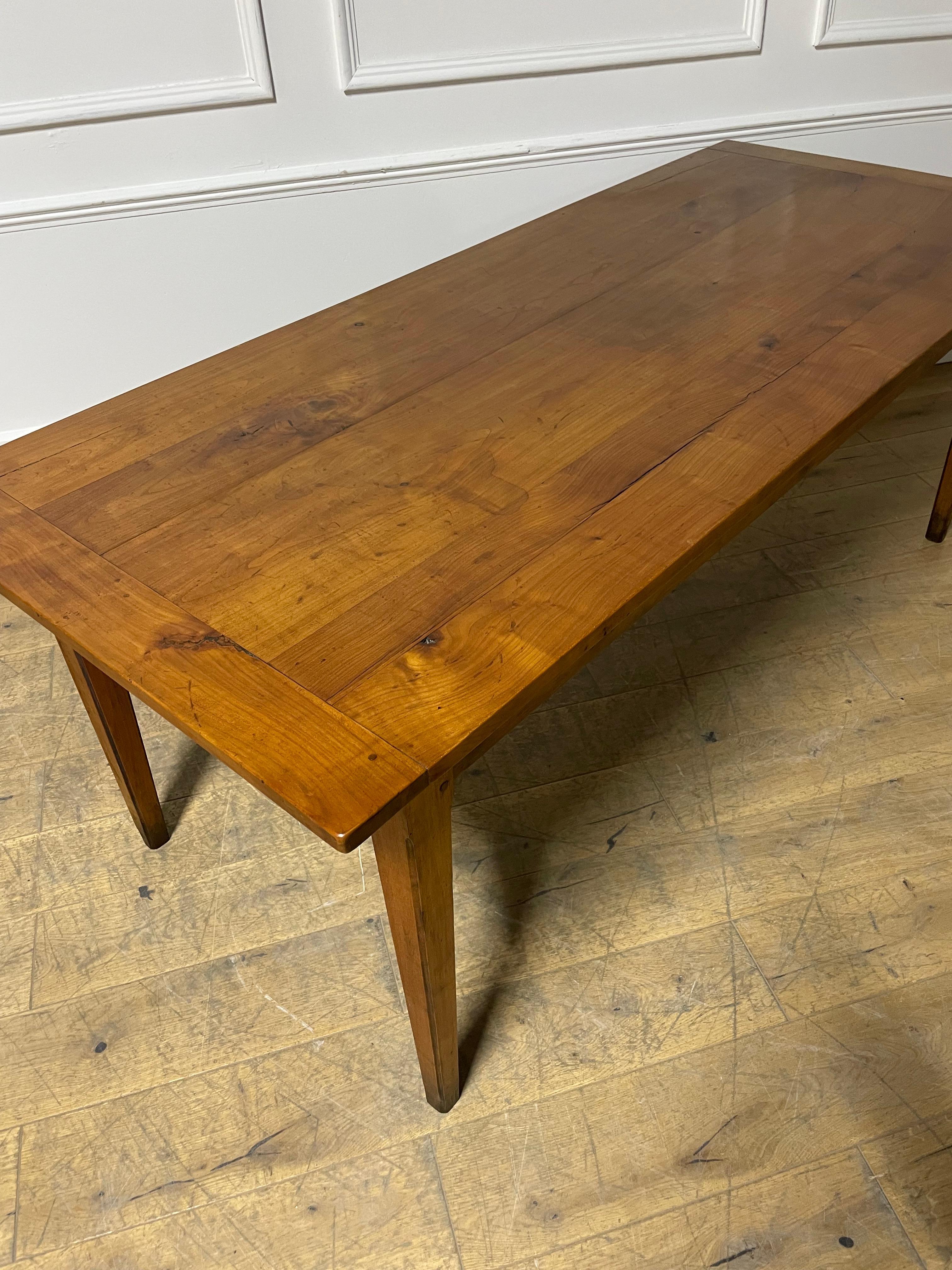 French 2 meter cherry wood farm house table