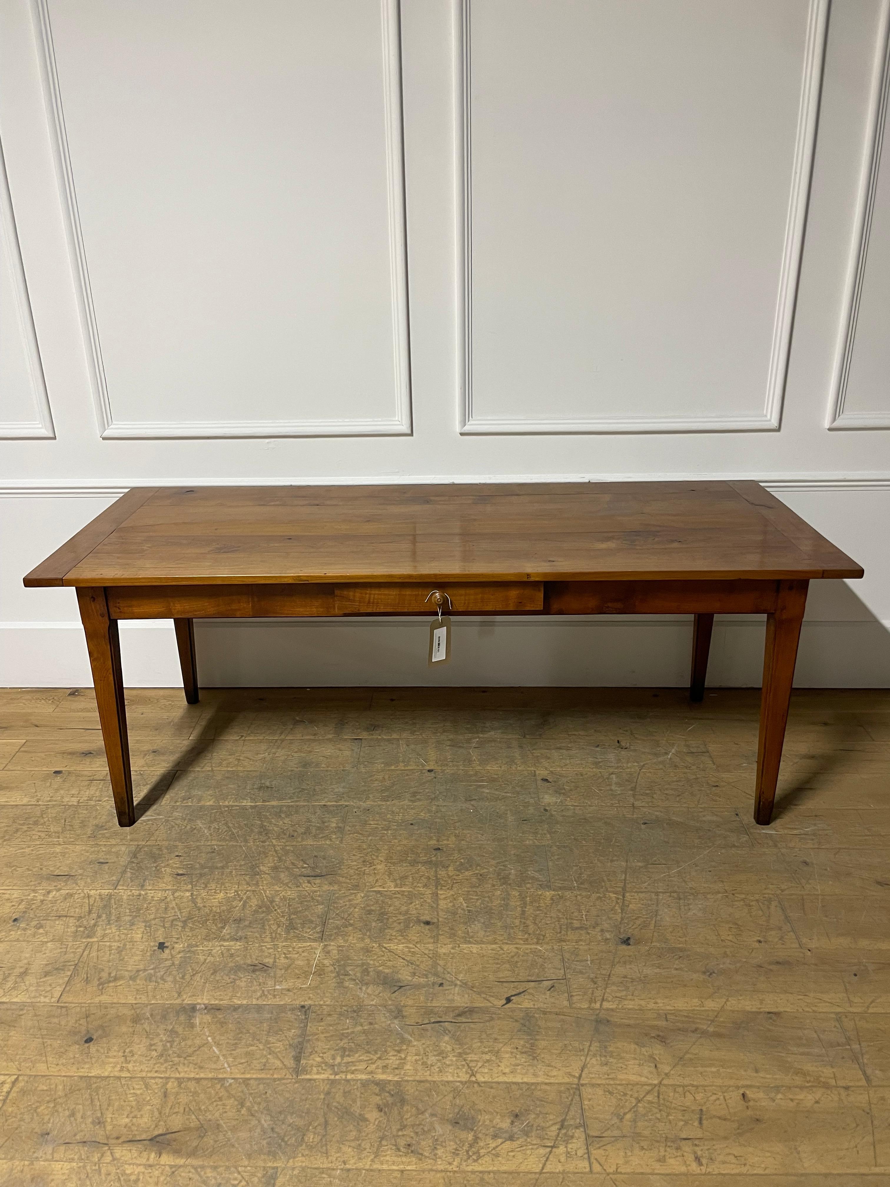 19th Century 2 meter cherry wood farm house table