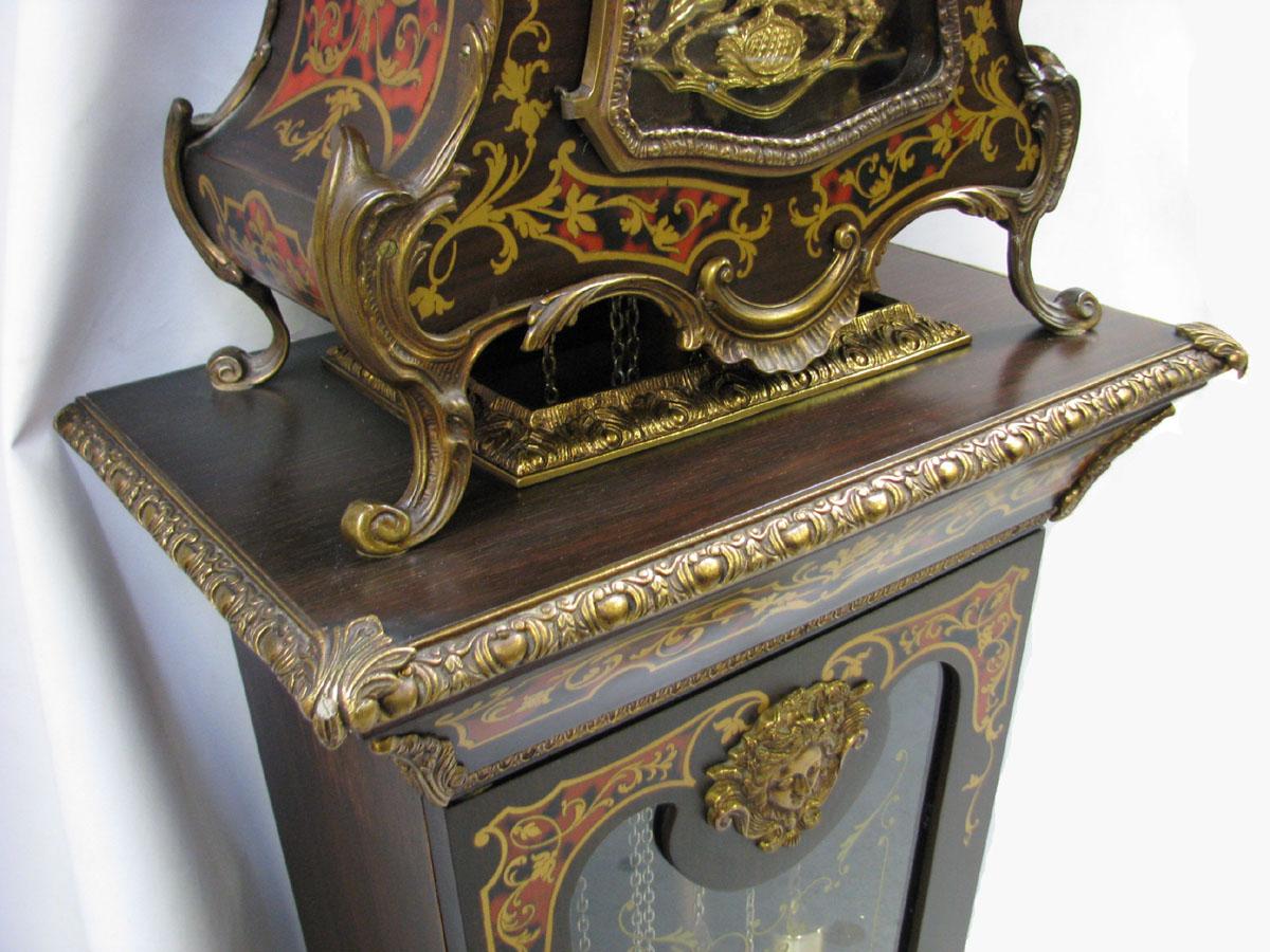 High Boulle Clock on a Column Kienzle Movement, Second Half of the 20th Century For Sale 5
