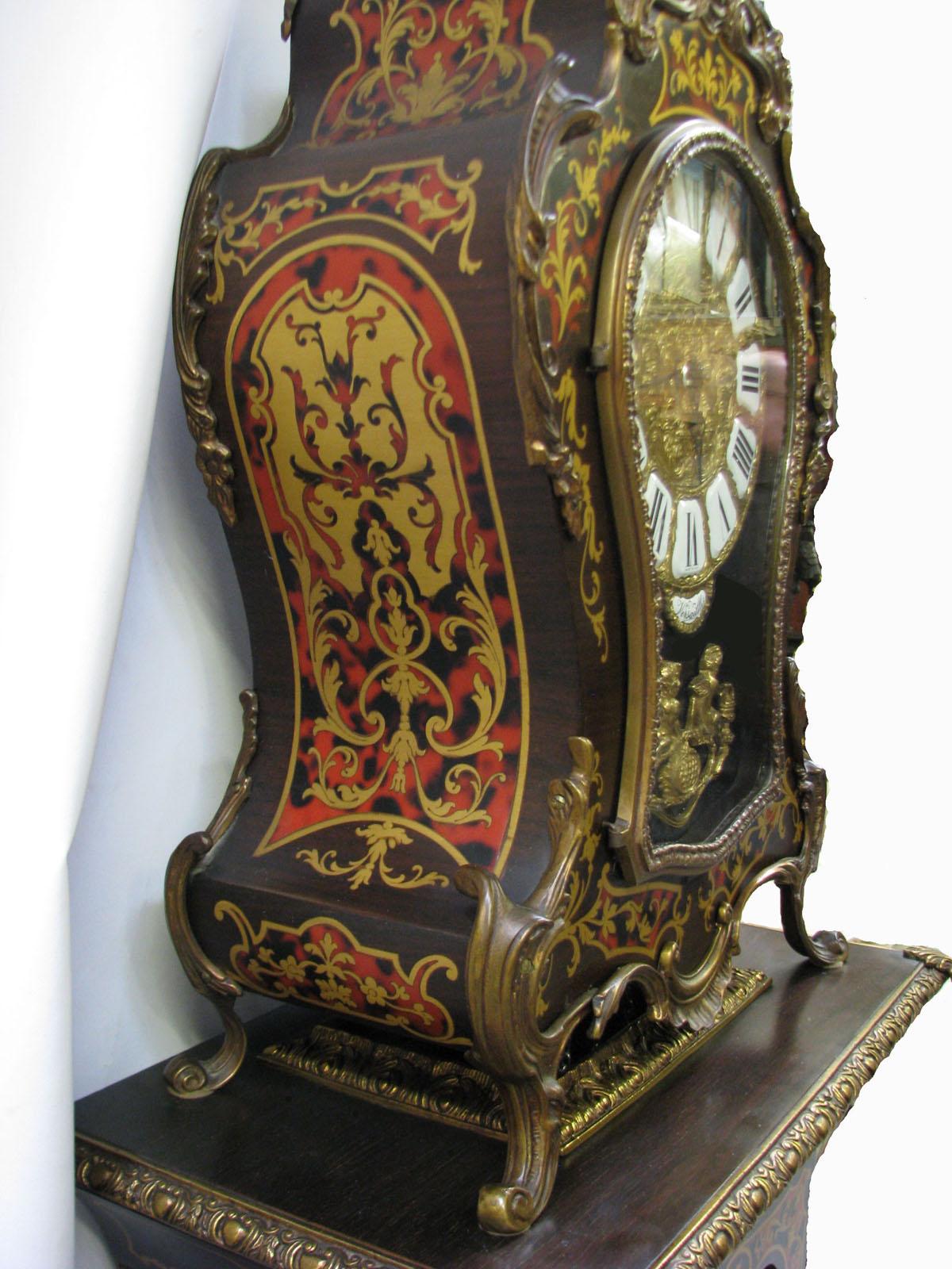 High Boulle Clock on a Column Kienzle Movement, Second Half of the 20th Century For Sale 2