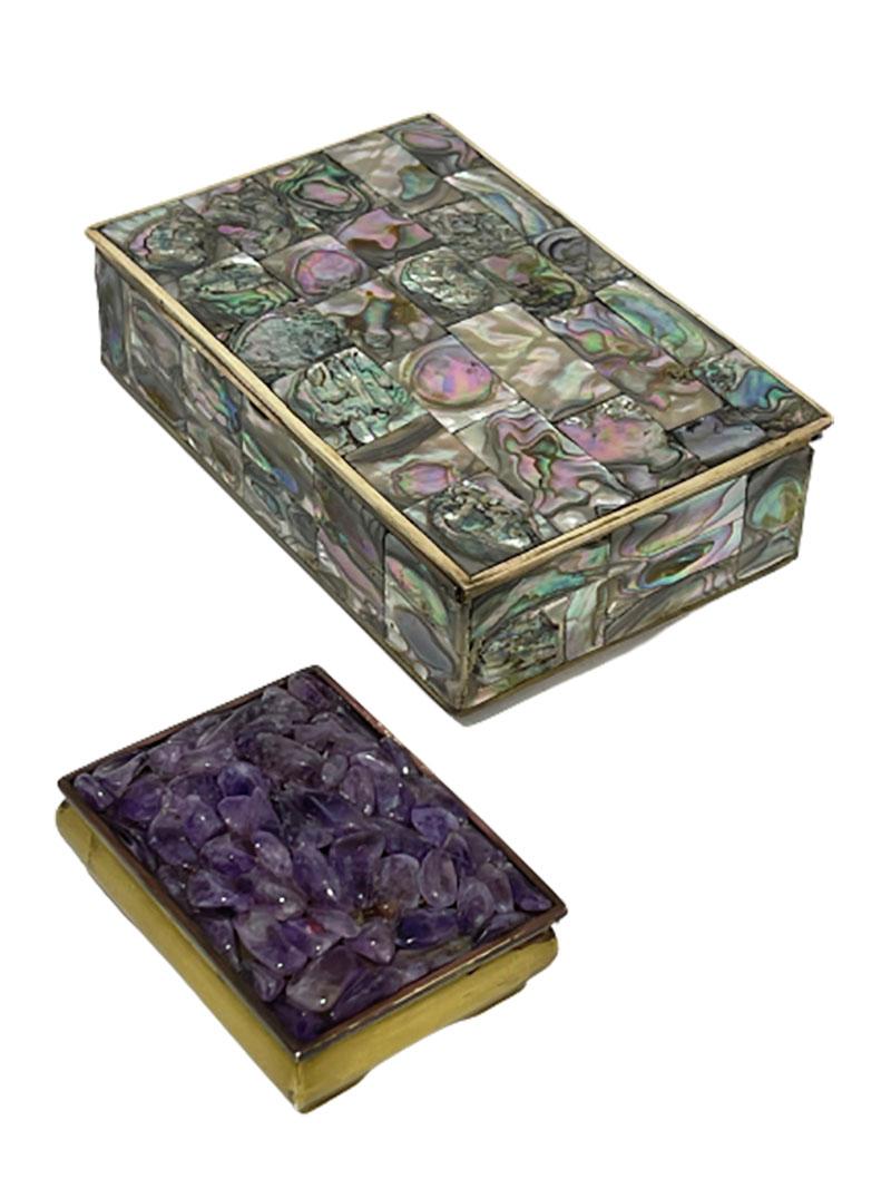 2 cajas mexicanas de latón, años 60 Mexicano en venta