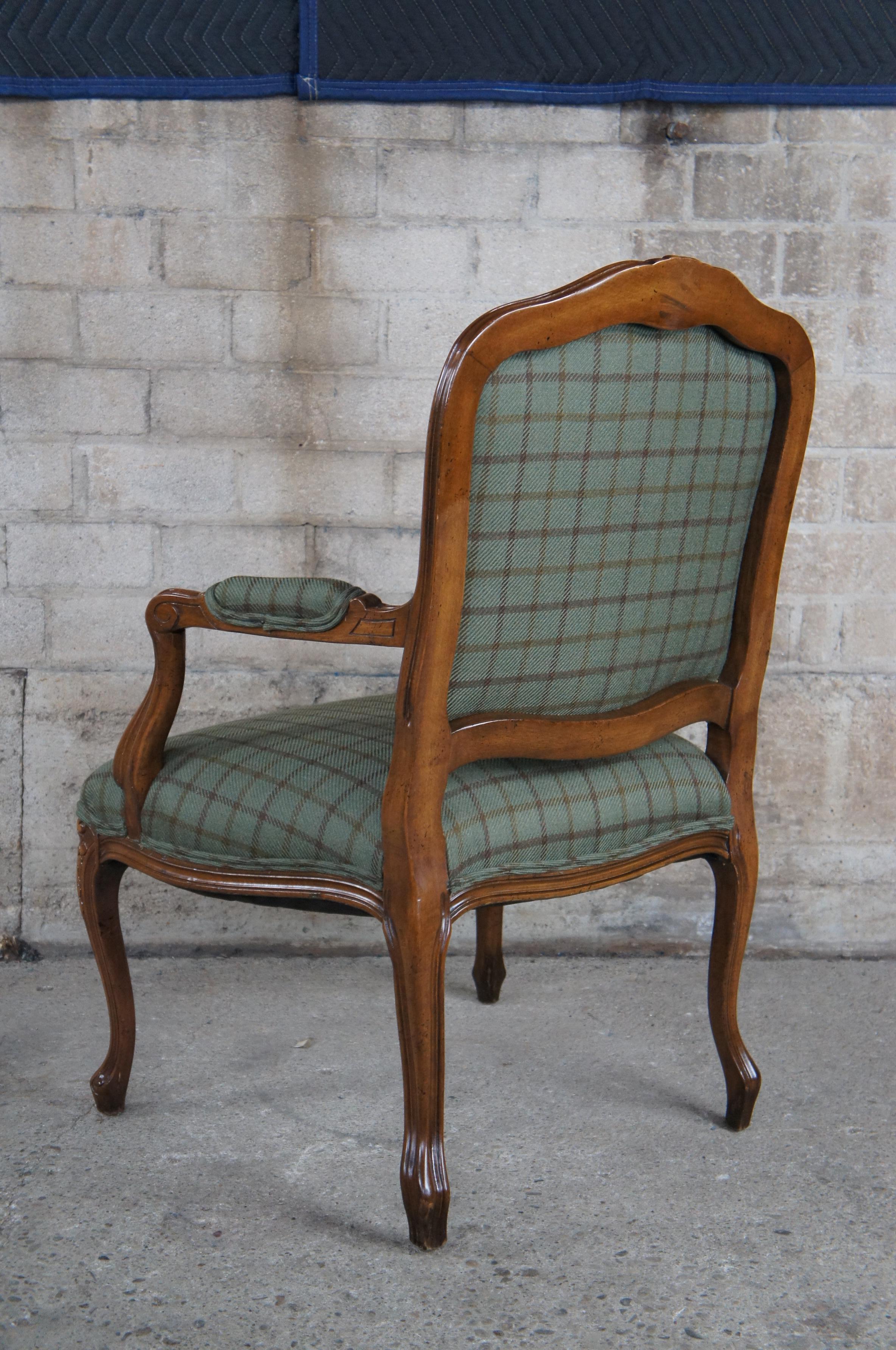 Late 20th Century 2 Meyer Gunther Martini French Louis XV Fauteuil Arm Chairs Ralph Lauren Plaid