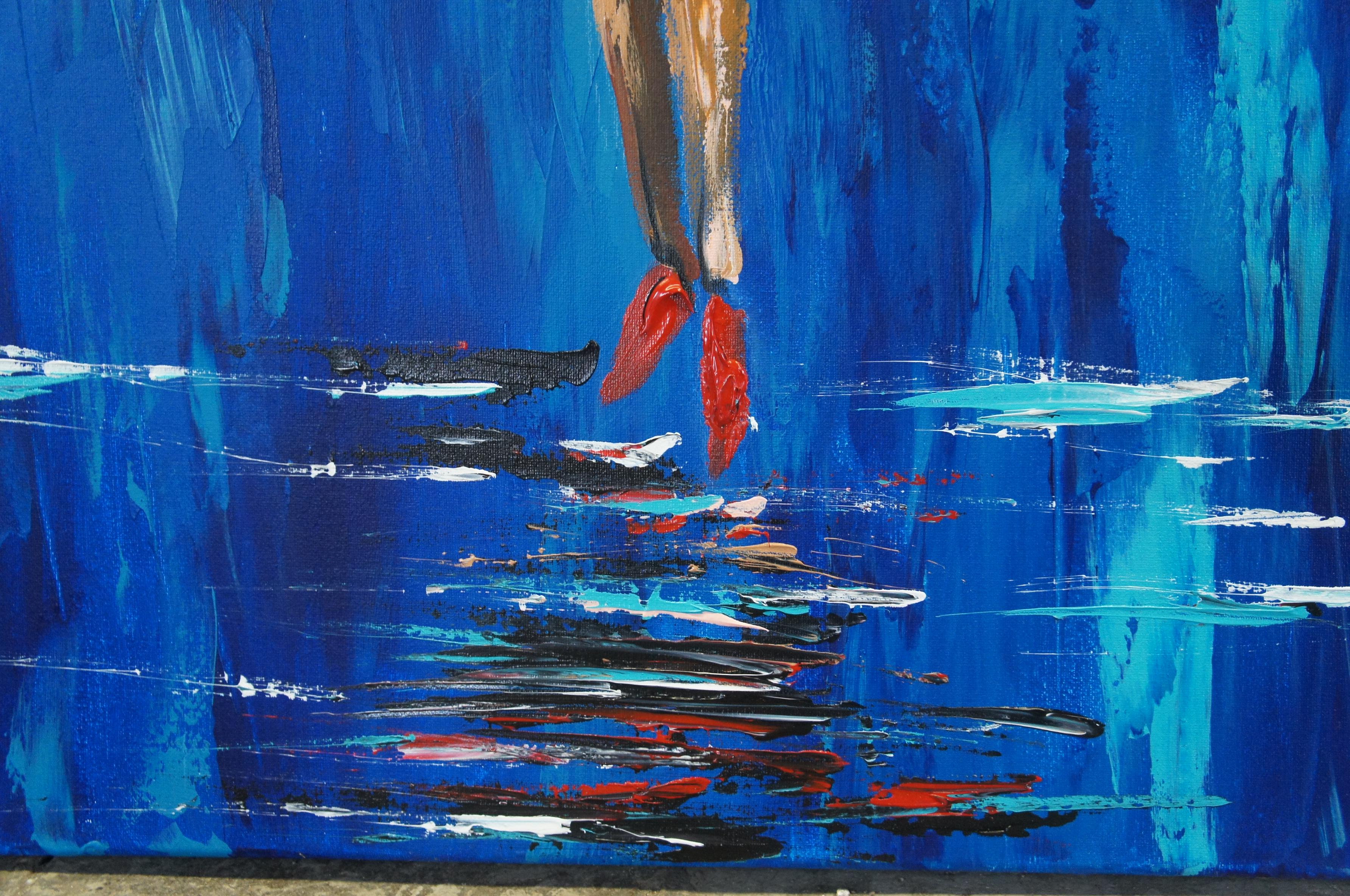 2 Michael Tolleson Robles Women Walking w Umbrellas in Rain Oil Paintings 36