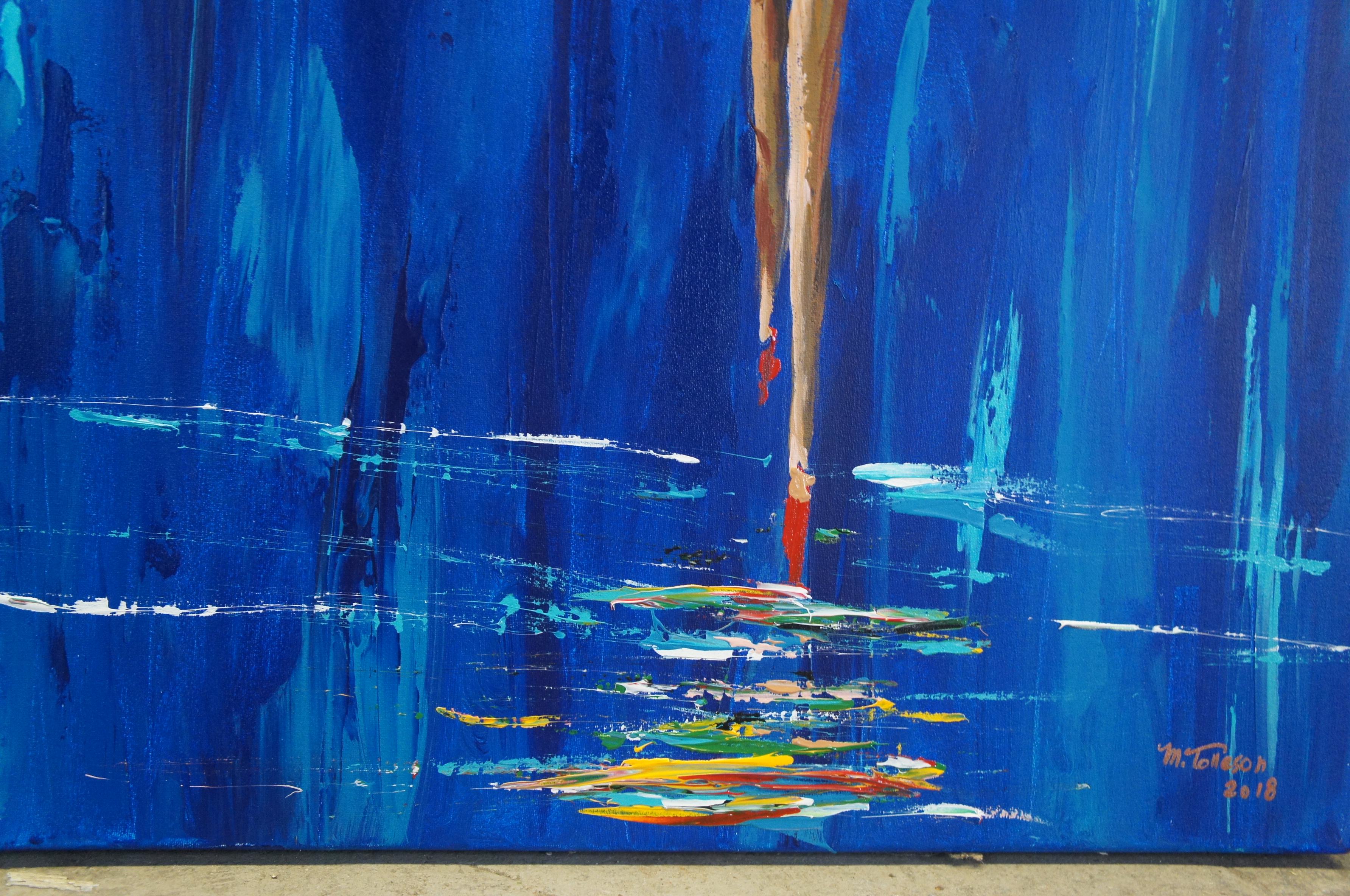 2 Michael Tolleson Robles Women Walking w Umbrellas in Rain Oil Paintings 36