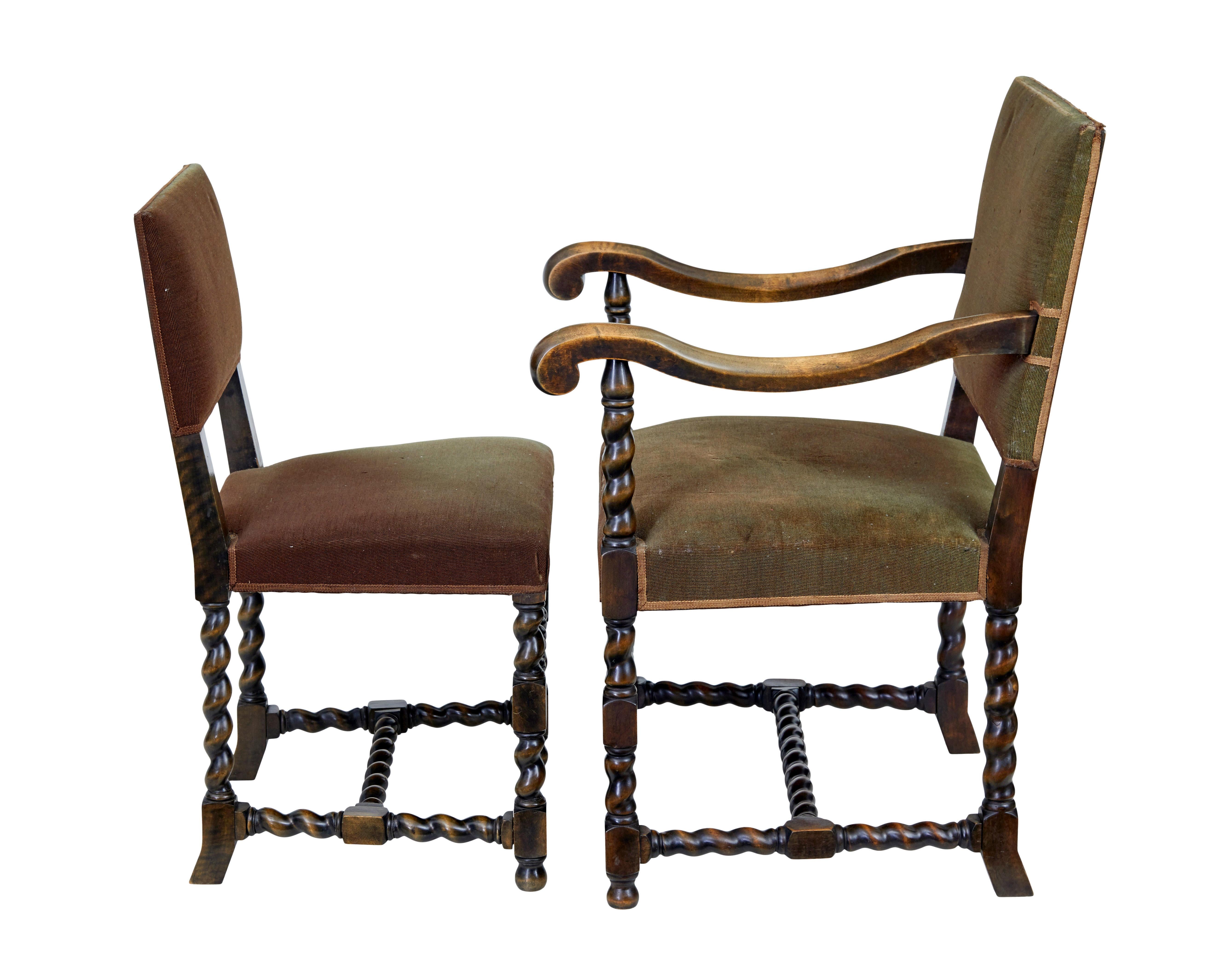 Tissu 2 chaises du milieu du 20e siècle par Otto Schulz pour Boet en vente