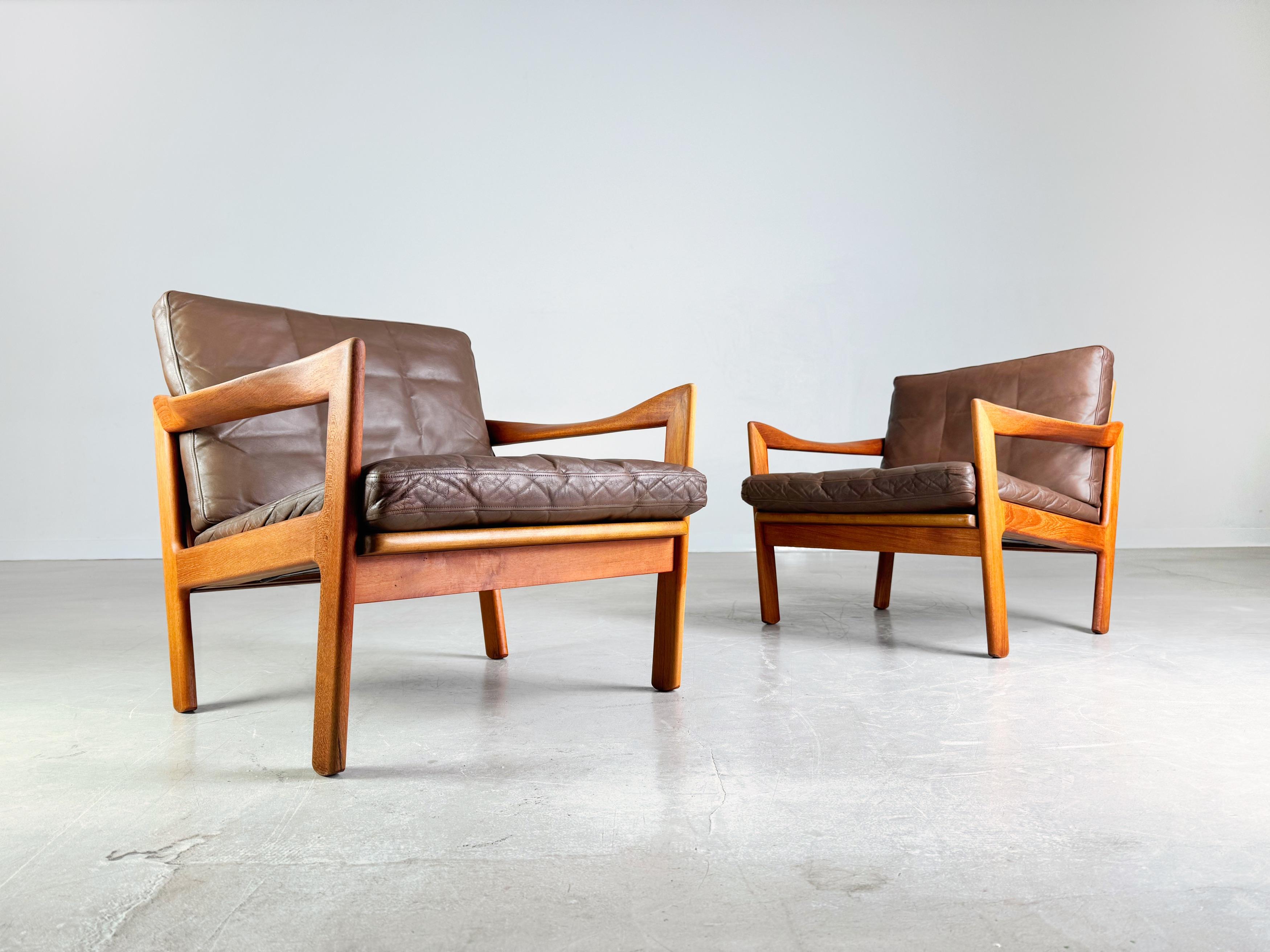 Ponemos a la venta dos preciosos sillones/ butacas de mediados de siglo de Niels Eilersen, de la década de 1960. El diseño es de Illum Wikkelsø y combina la elegancia escandinava con una funcionalidad atemporal. La tapicería está en buen estado, no