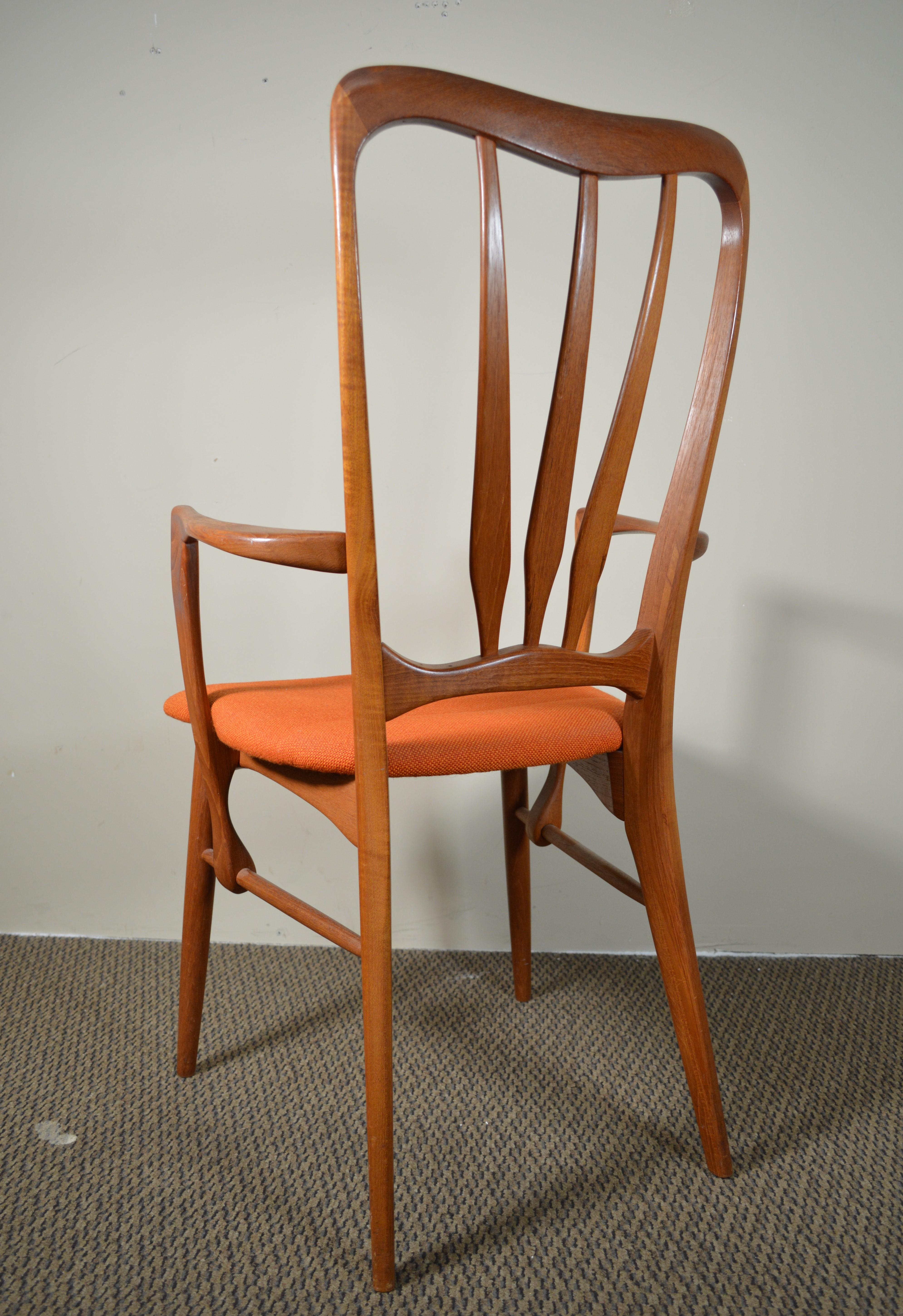 2 Midcentury Danish Modern Teak Dining Ingrid Chairs by Koefoeds Hornslet In Good Condition For Sale In Norcross, GA