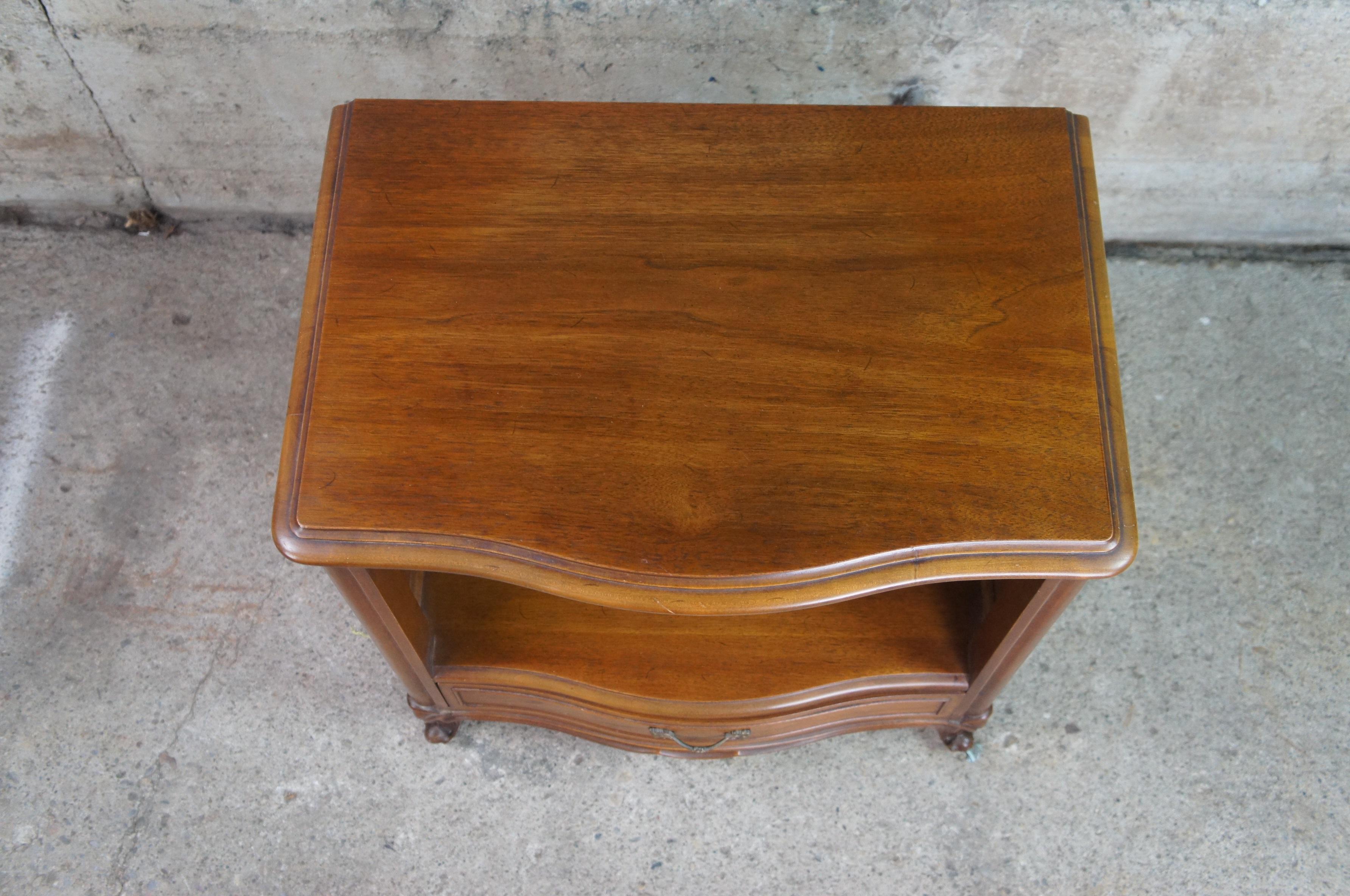 Mid-20th Century 2 Mid Century Drexel French Provincial Walnut Bordeaux Nightstands Side Tables
