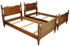 2 Mid Century Early American Georgetown Galleries Solid Cherry Twin Post Beds