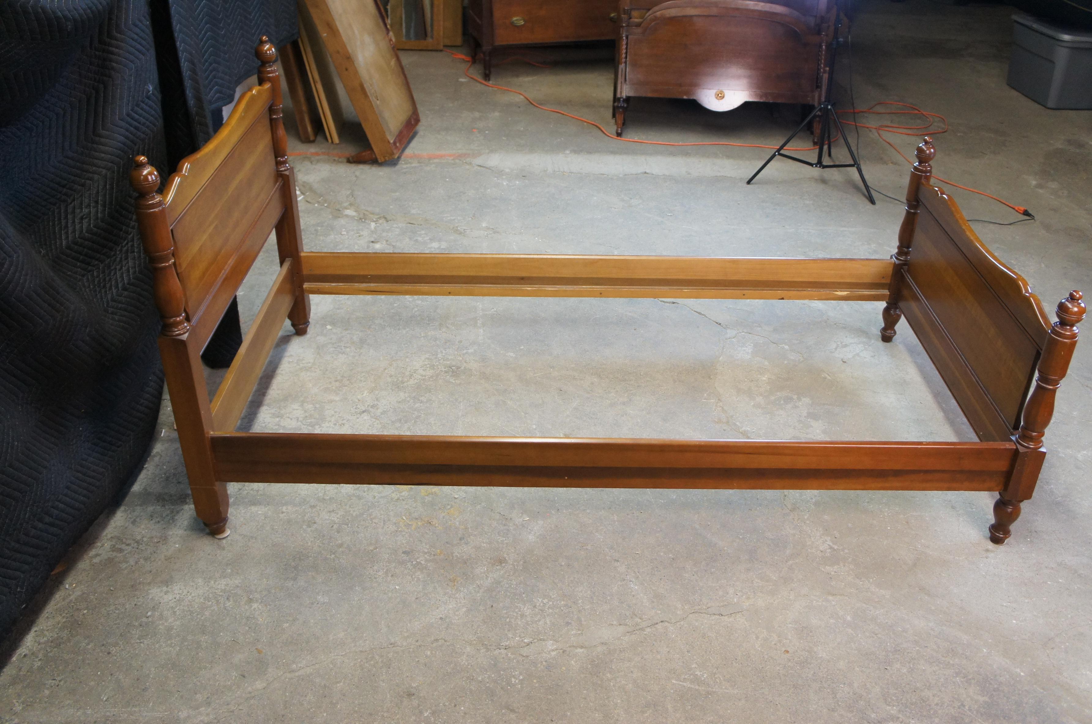 2 Mid Century Early American Georgetown Galleries Solid Cherry Twin Post Beds 1