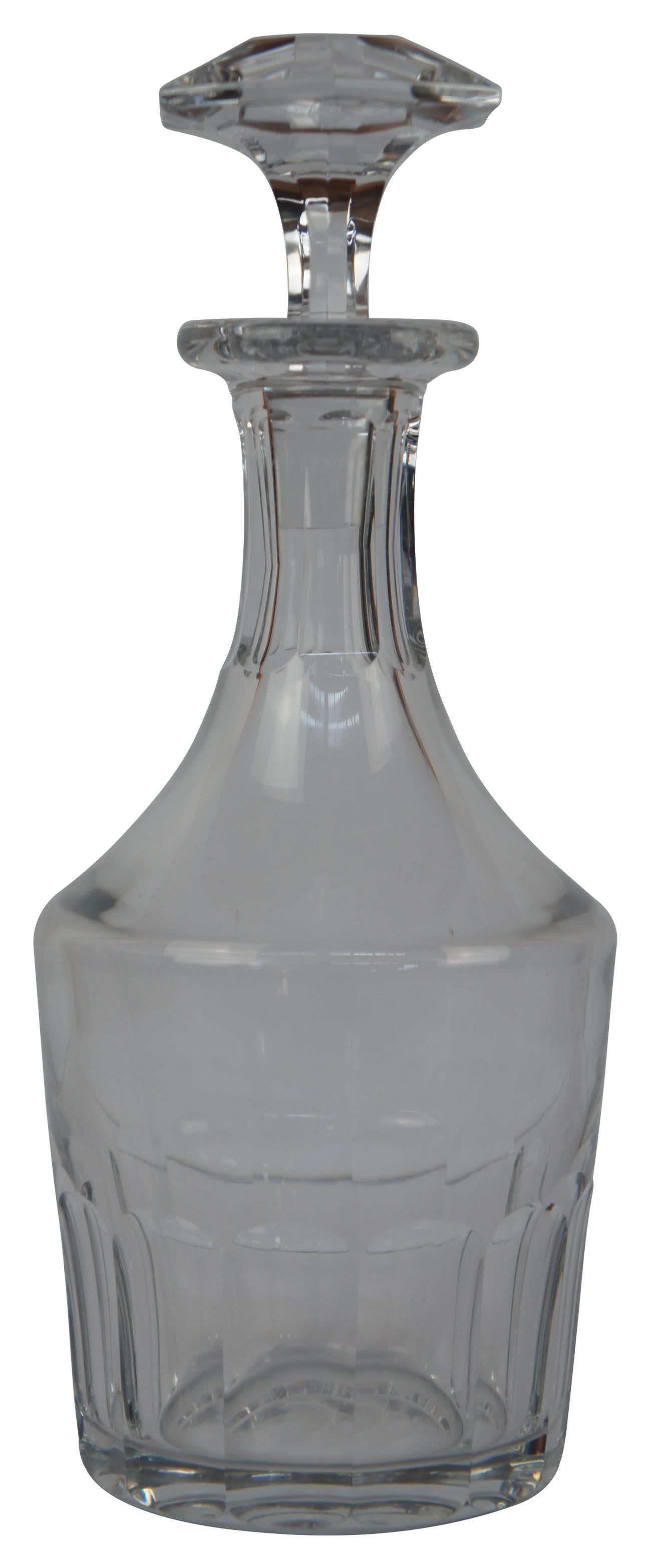 Mid-Century Modern 2 Mid Century French Baccarat Crystal Bretagne Whiskey Liquor Decanter Bottles
