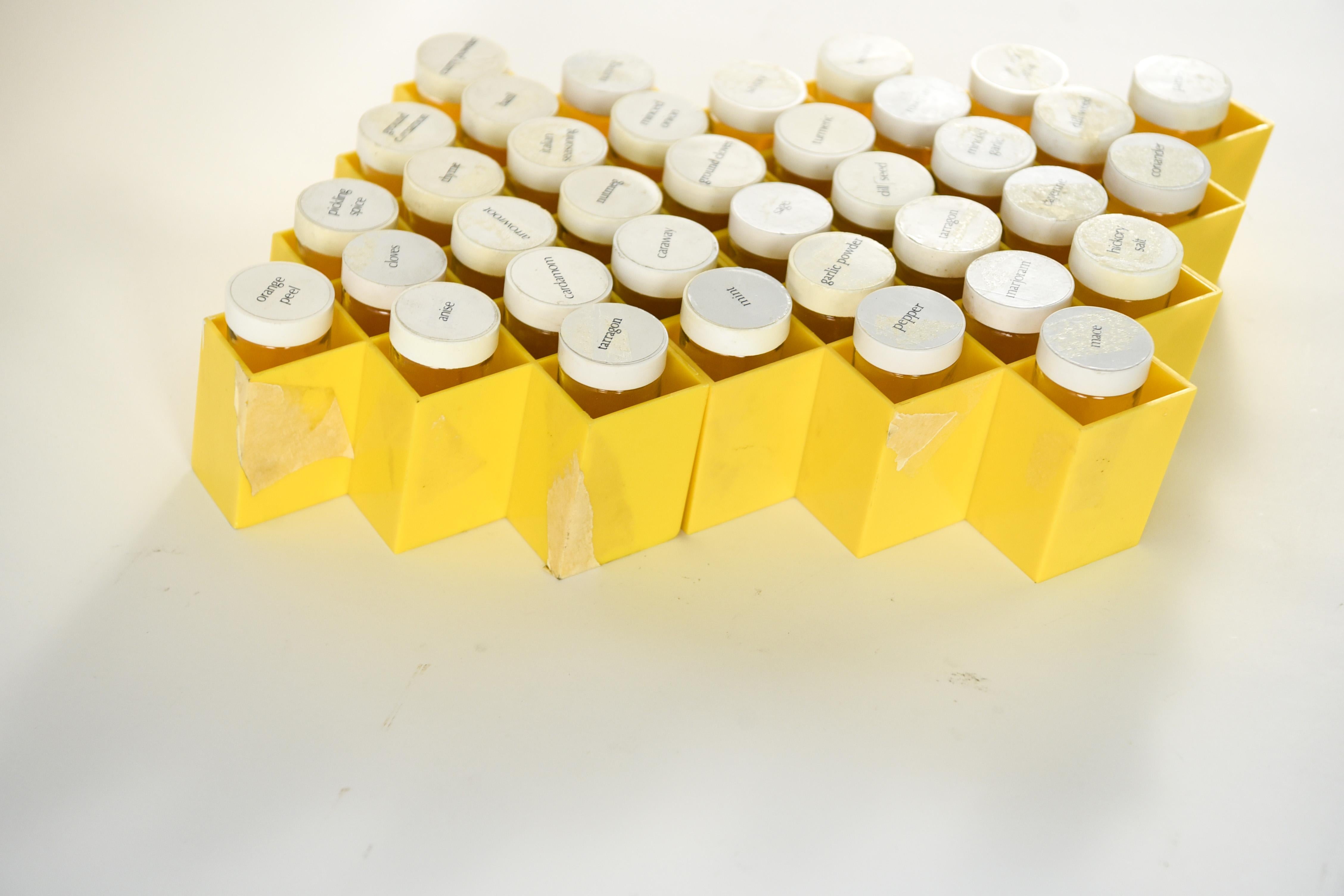 '2' Midcentury Honeycomb Wall-Mounting Acrylic Spice Racks 3
