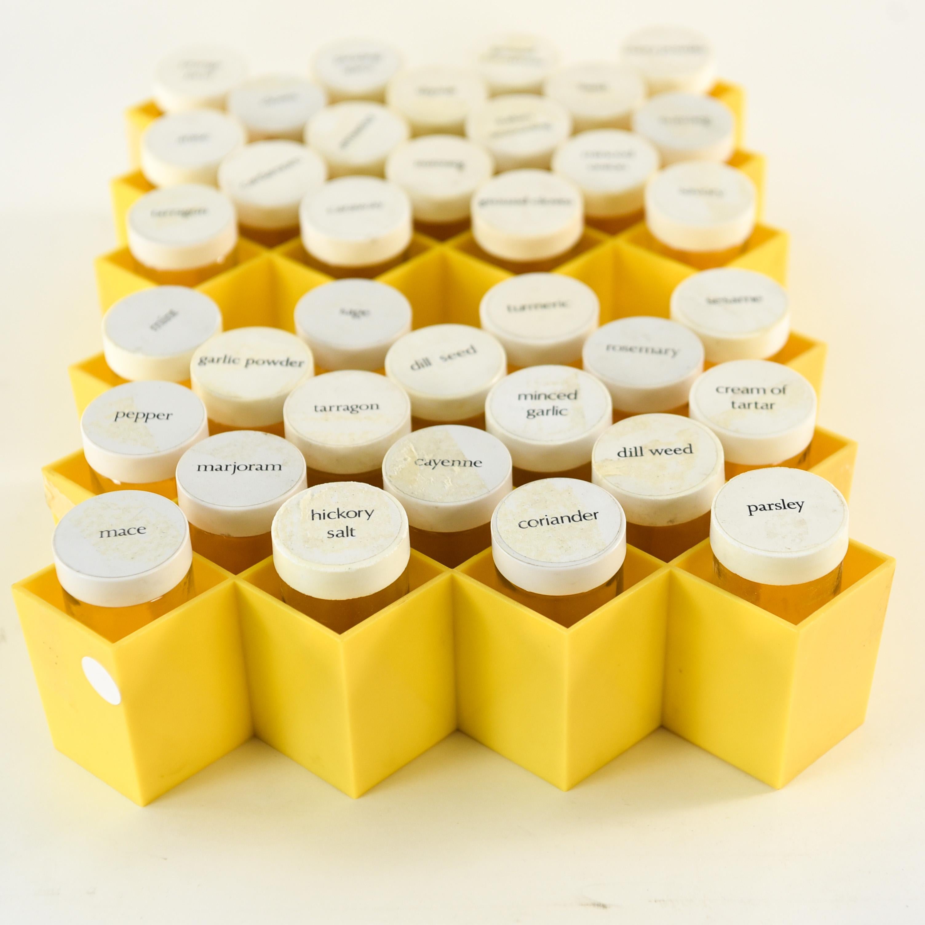 Mid-20th Century '2' Midcentury Honeycomb Wall-Mounting Acrylic Spice Racks