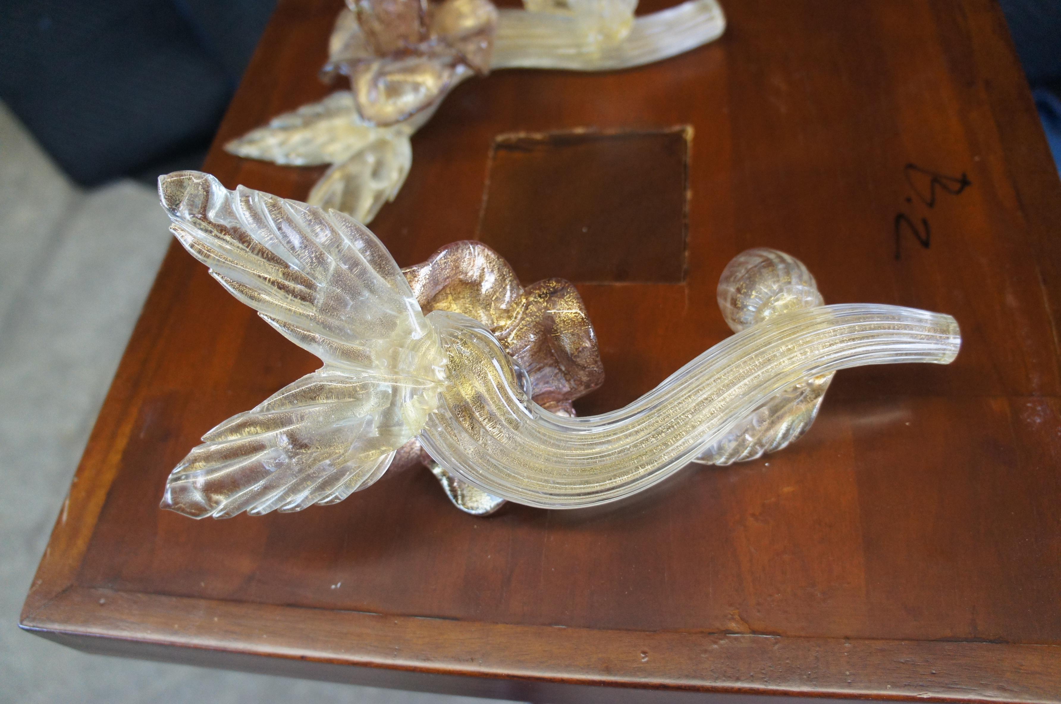 2 Mid Century Italian Murano Salviati Venezia Art Glass Bauble Candle Holders 11 1