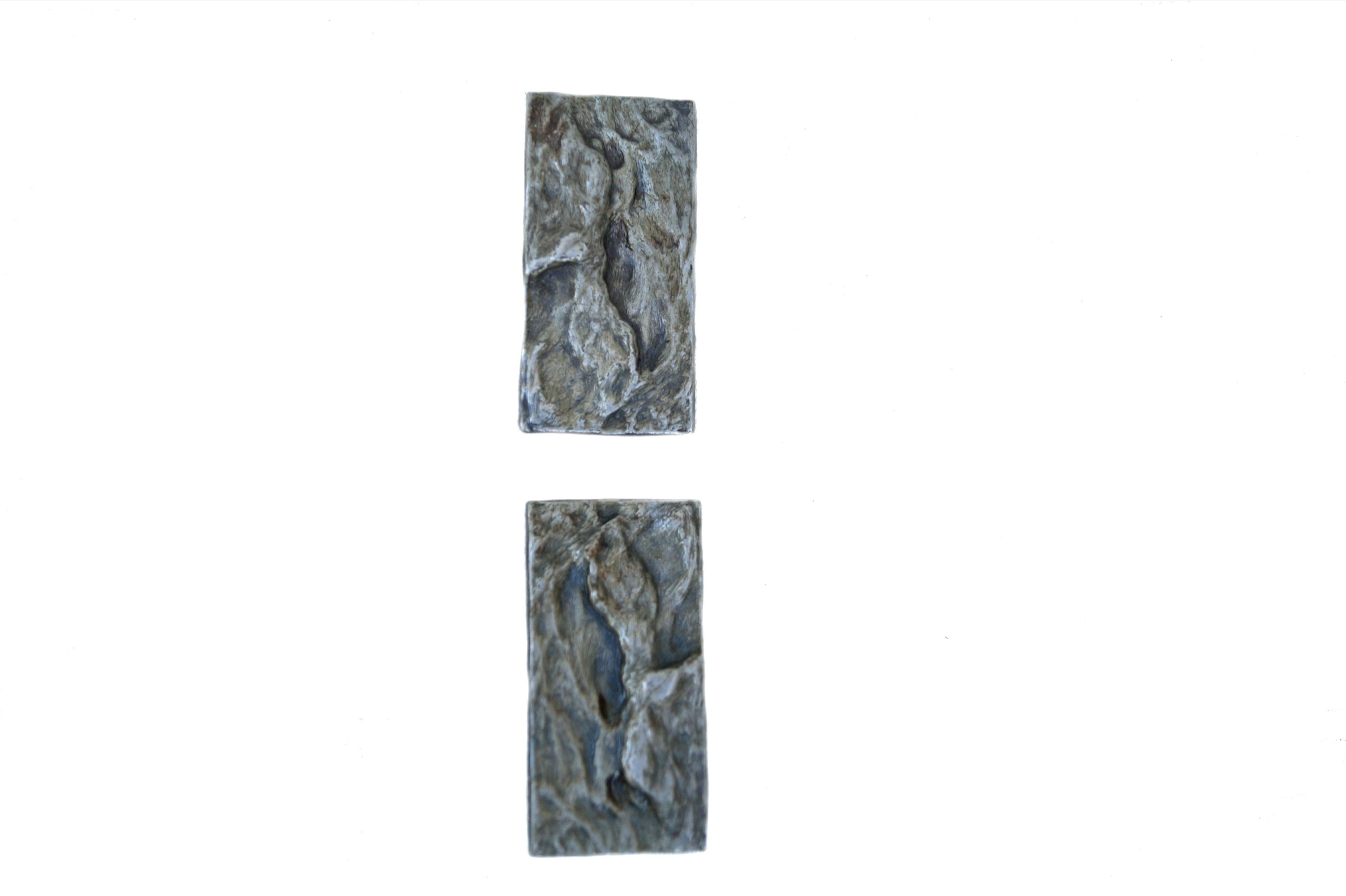 Pair of Mid Century Modern Paul Evans style  Brutalist Cabinet Vanity Desk Drawer Knobs Door Pulls Handles. Can be used on various pieces. The depth with the current screws is approx. 2