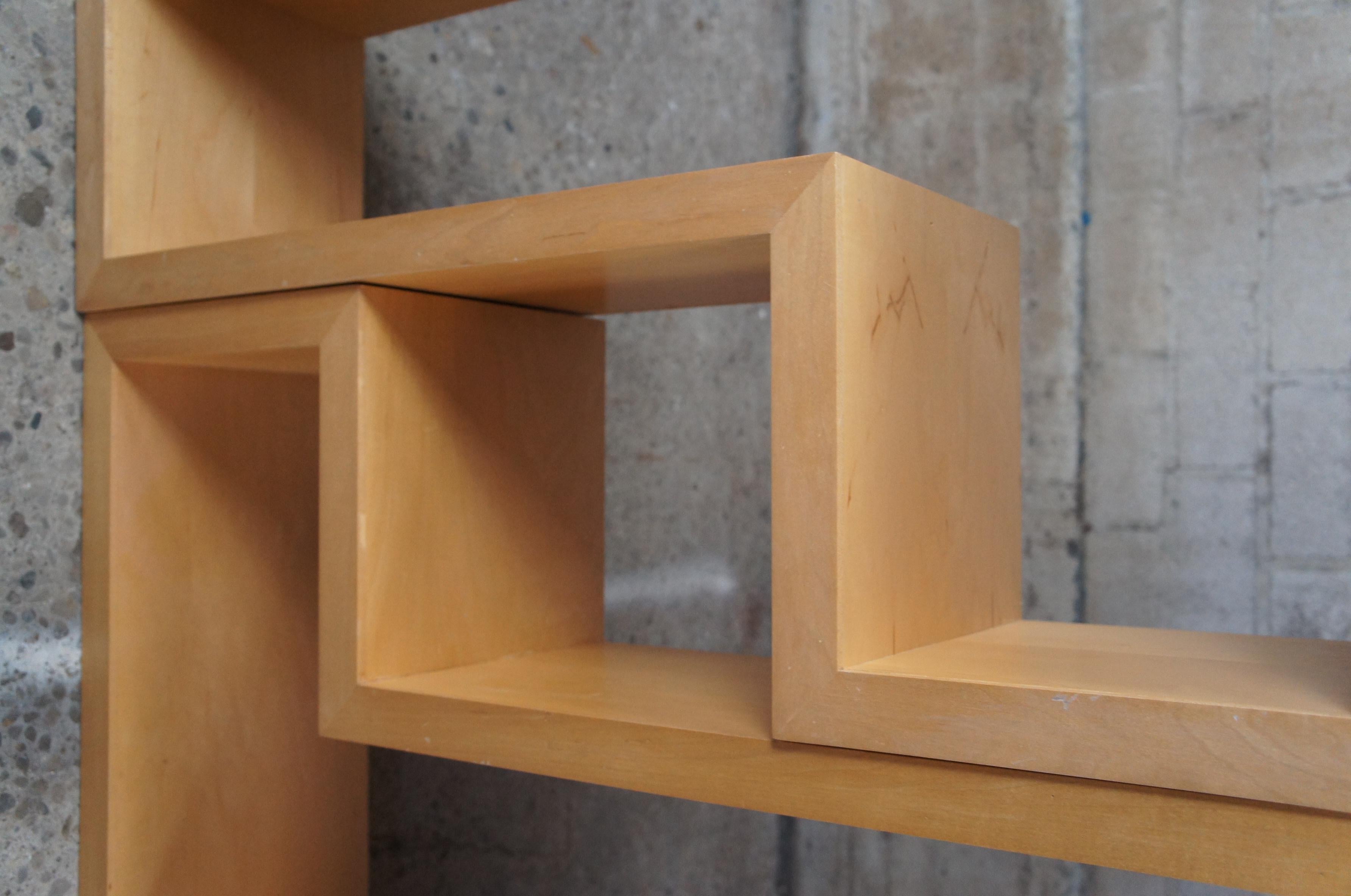 2 Mid Century Modern Geometrisch Modular Ahorn Regal Bücherregale Konsole Etagere im Angebot 2