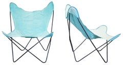 2 Mid-Century Modern Iron Butterfly Sling Chairs Algoma Cover Vintage Retro