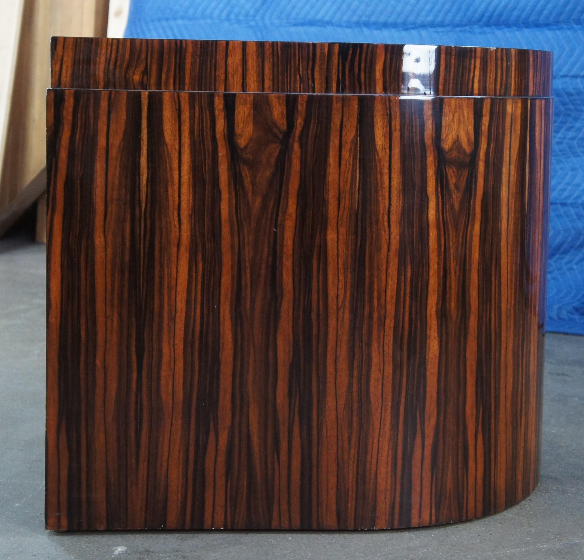 2 Mid-Century Modern Macassar Ebony Console Coffee Cocktail Tables Art Deco Pair For Sale 2